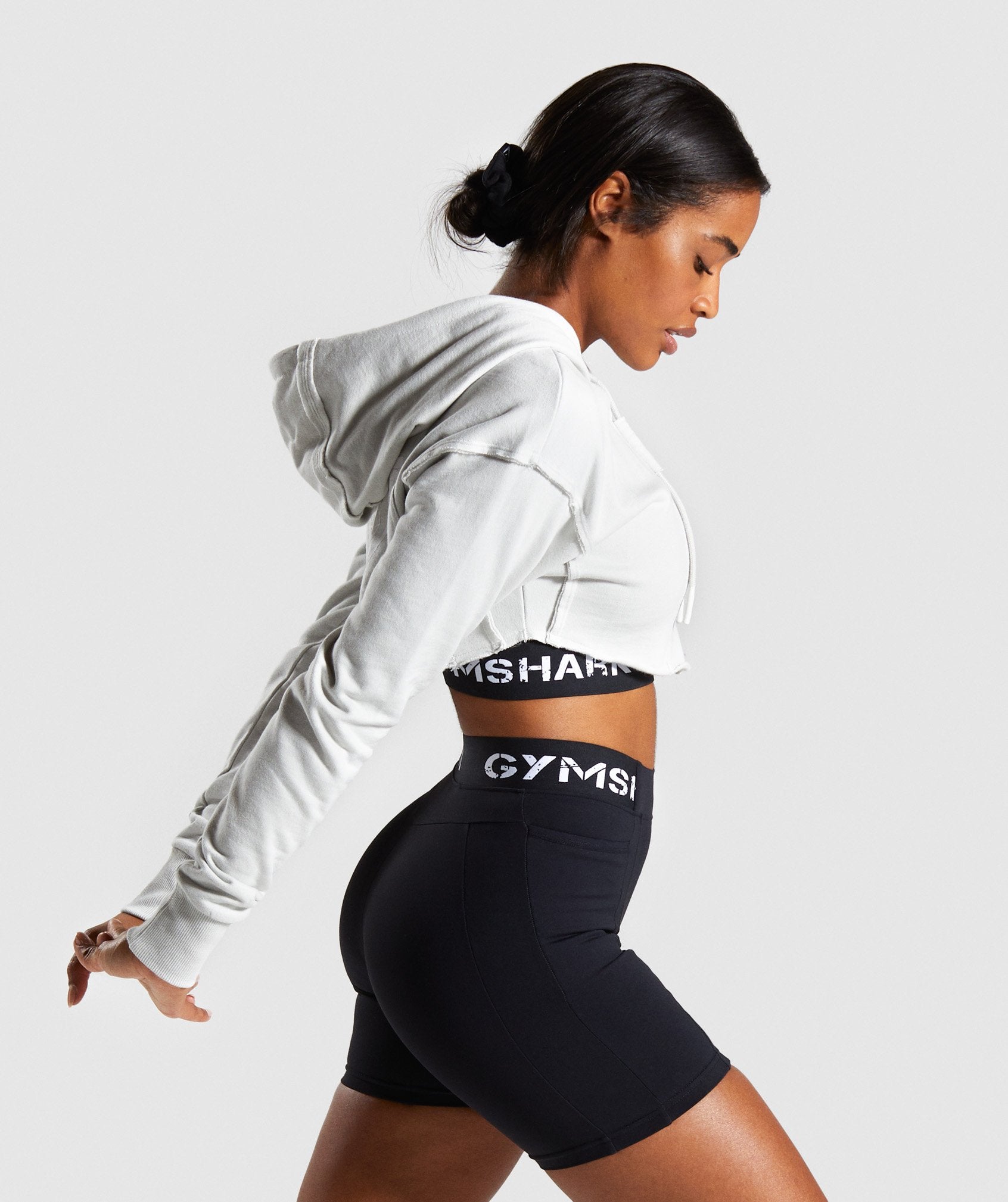 Legacy Fitness Super Cropped Hoodie in Light Grey - view 3