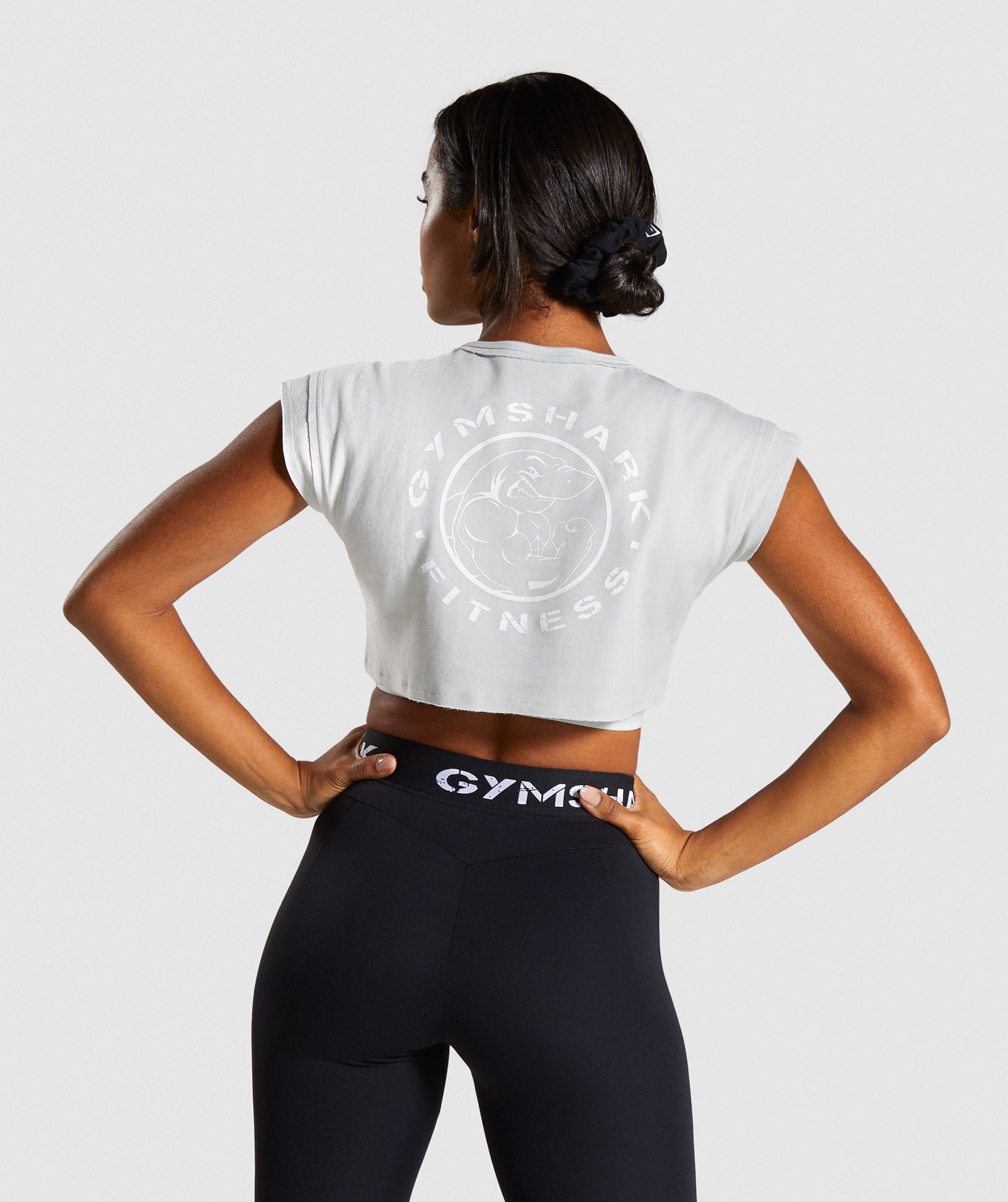 Legacy Fitness Raw Crop Top in Light Grey - view 2