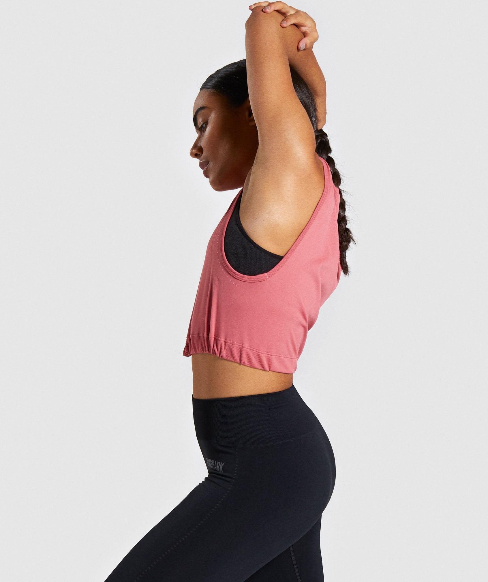 Breeze Lightweight Seamless Crop Top in Rose Slate