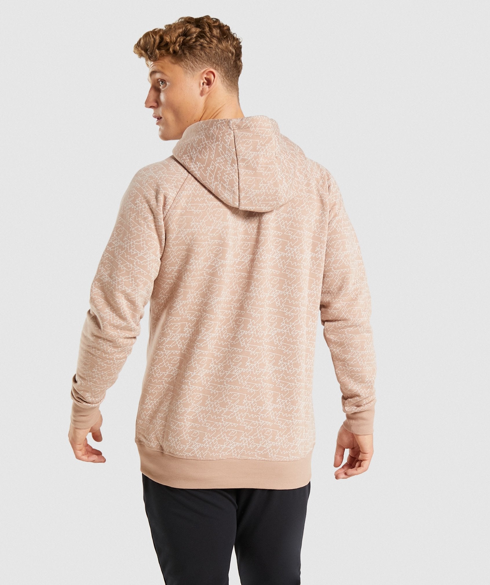 Linear Hex Hoodie in Taupe - view 3