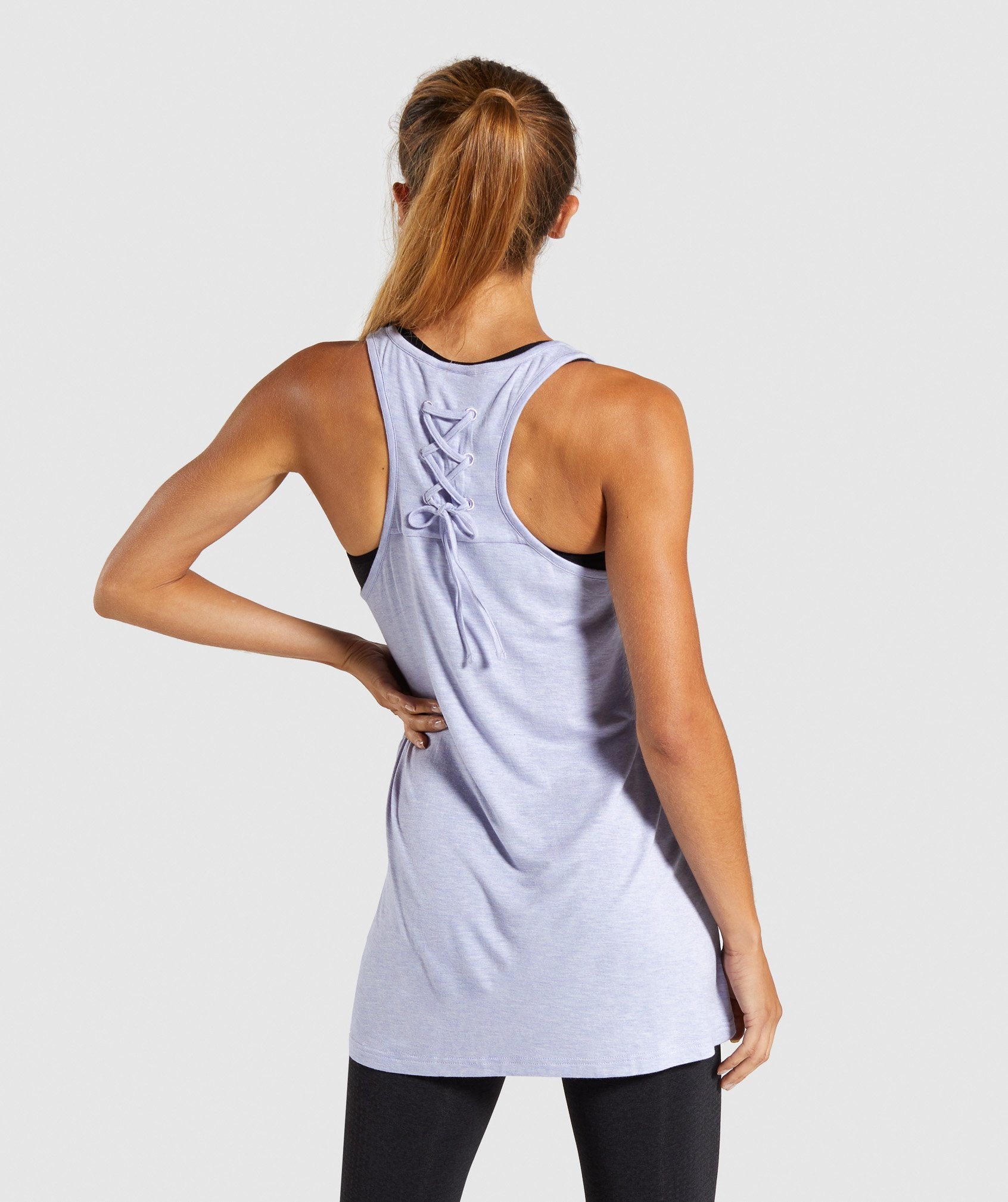 Lace Back Vest in Lilac Marl