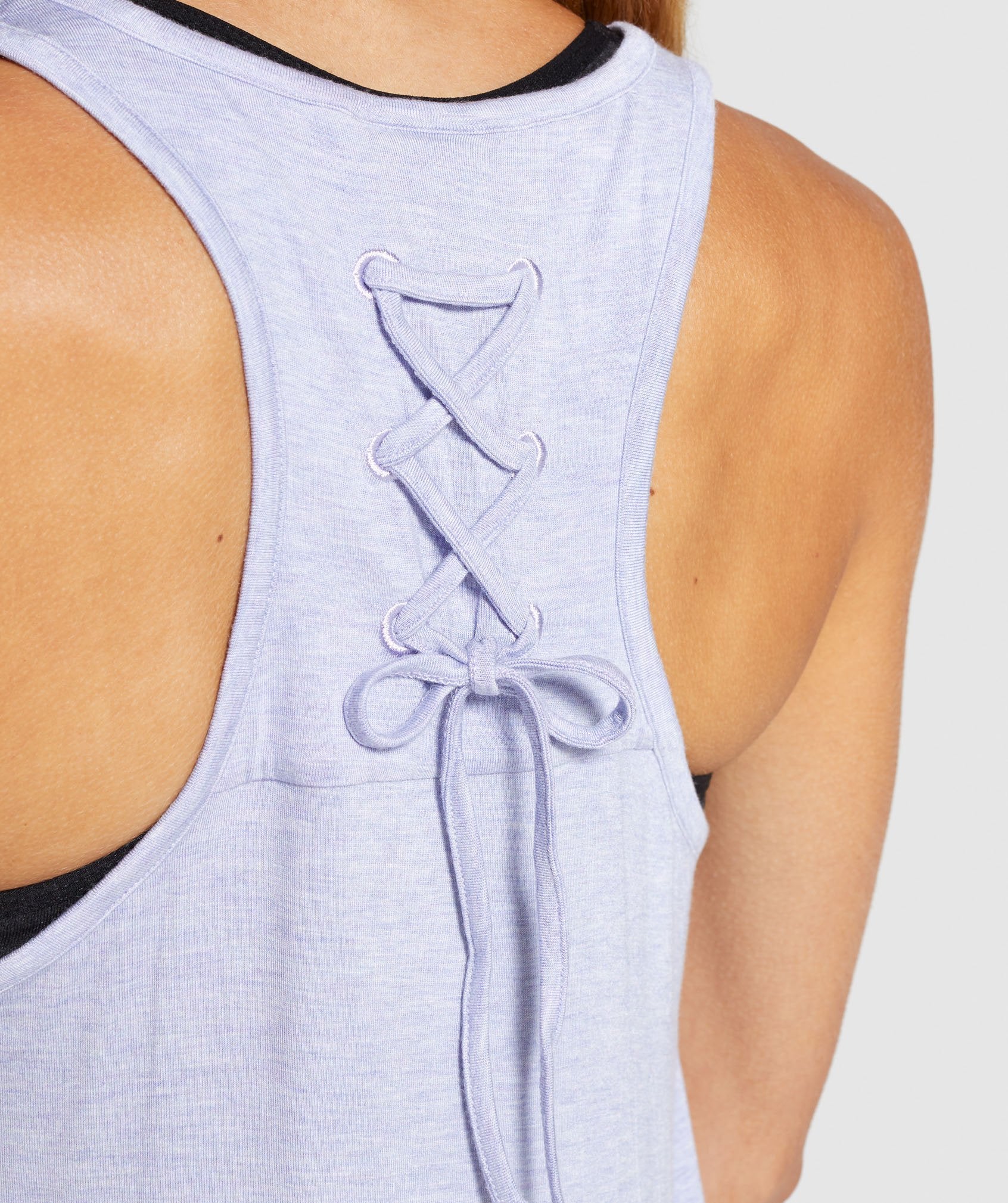 Lace Back Vest in Lilac Marl