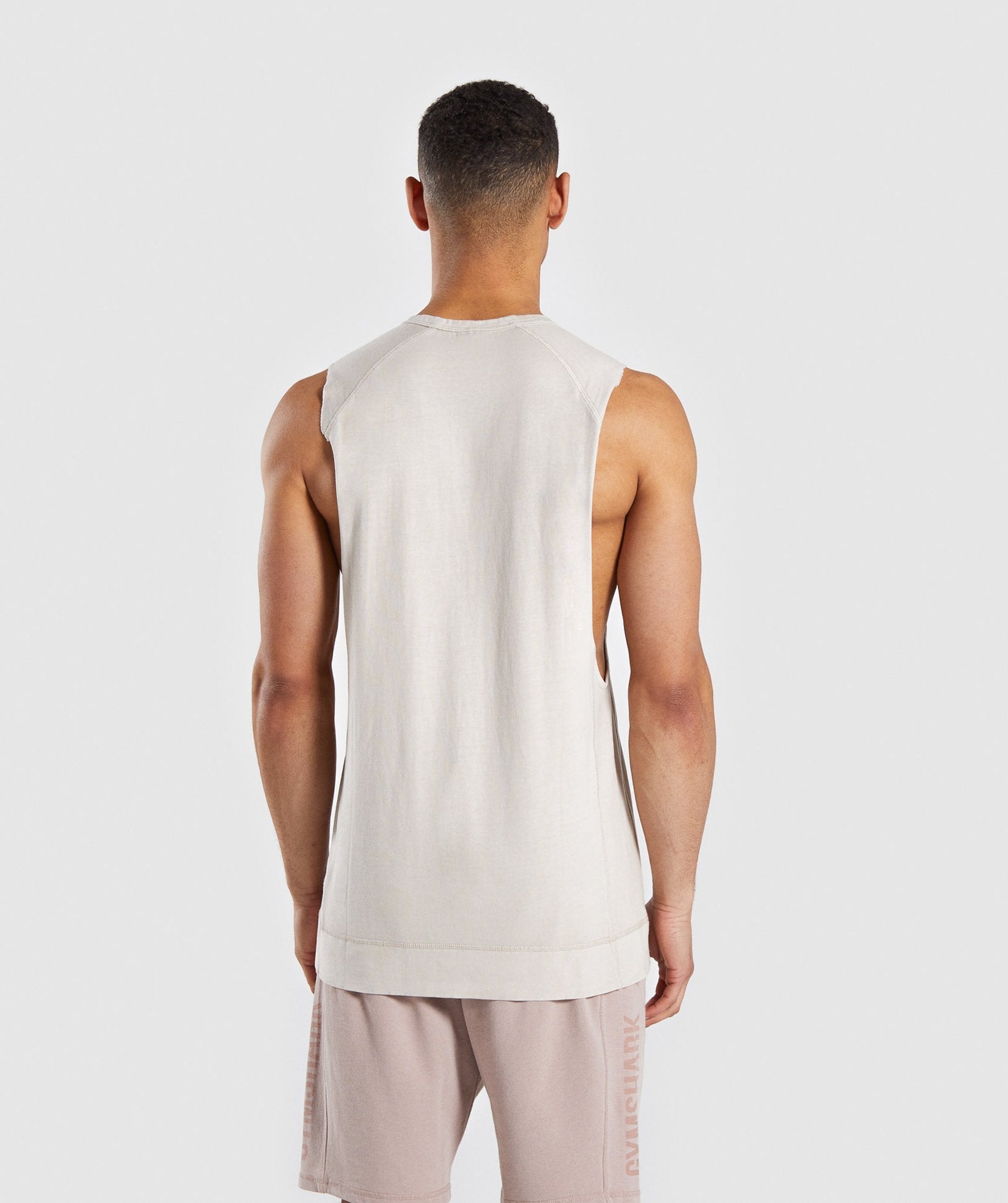 Laundered Drop Arm Tank in Chalk Grey - view 2