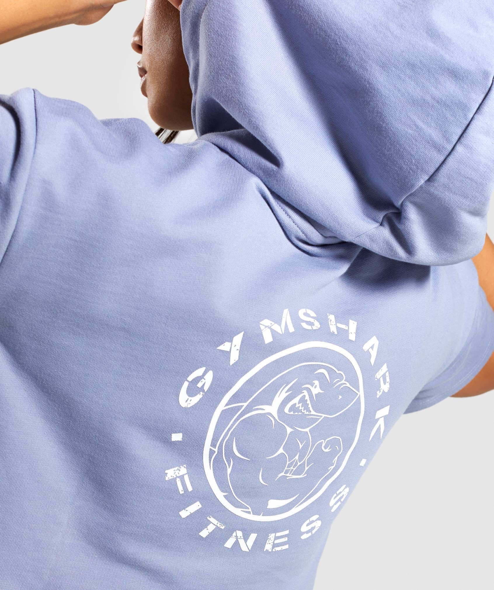 Legacy Fitness Short Sleeve Hoodie in Slate Blue - view 6