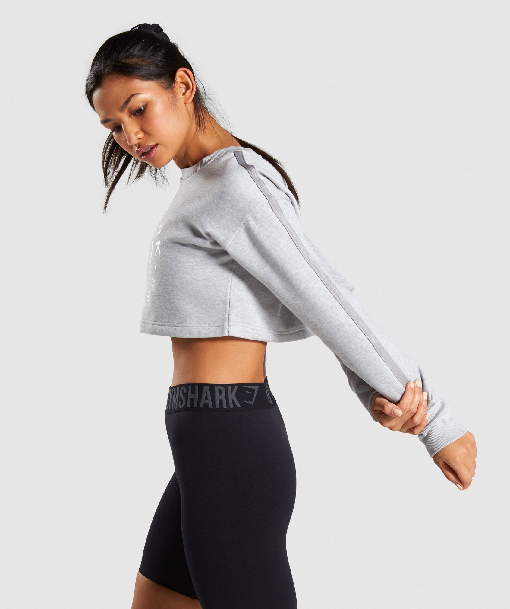 Legacy Fitness Sweater in Light Grey Marl - view 3