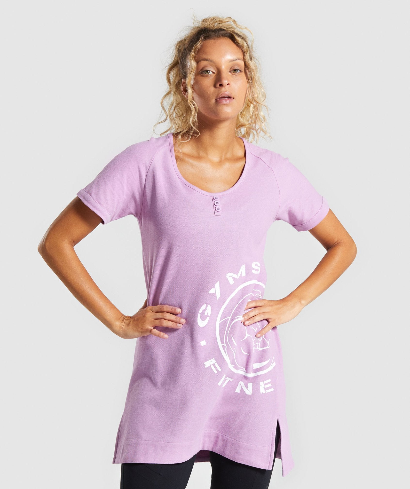 Legacy Fitness Longline Tee in Pink - view 1