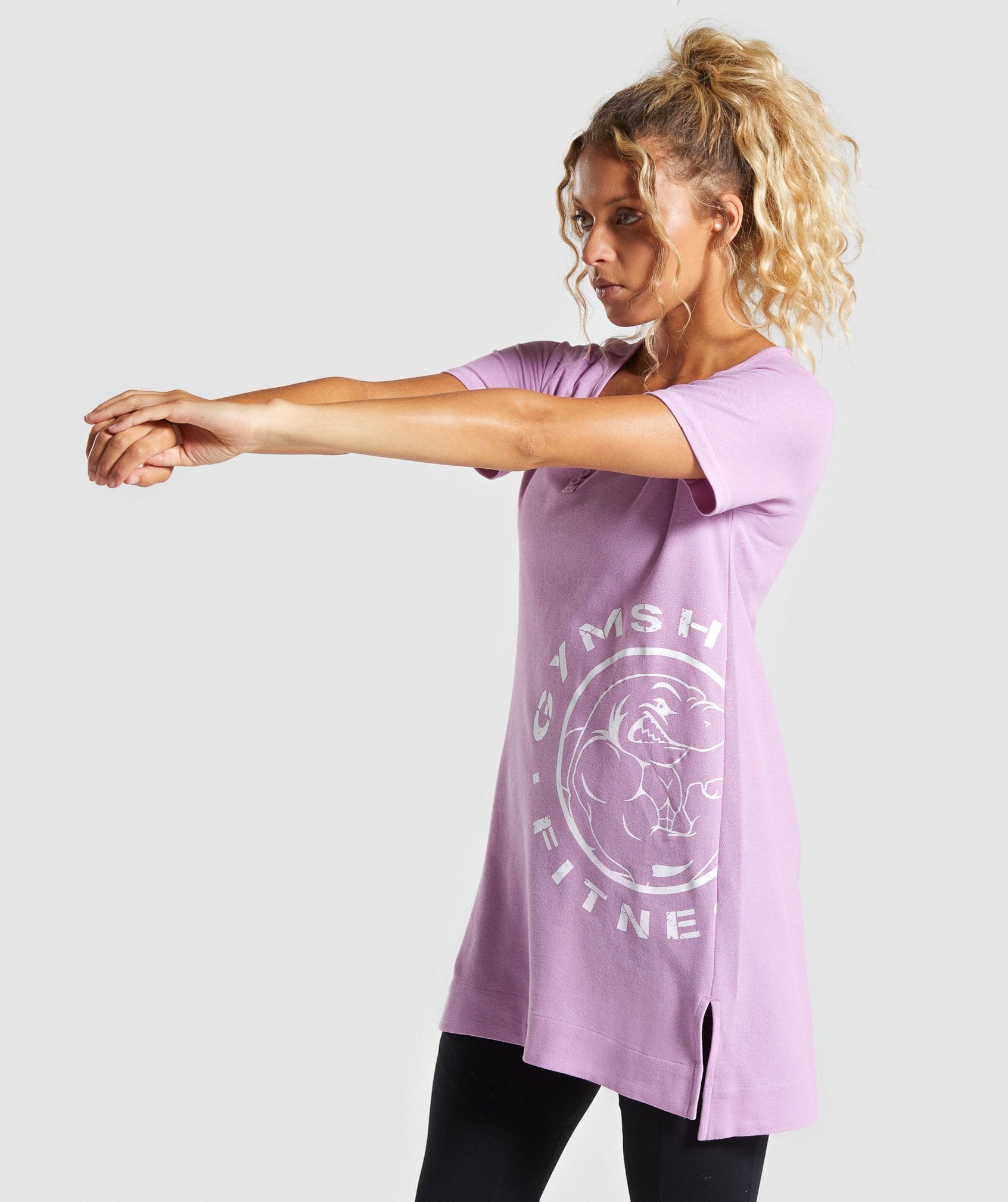Legacy Fitness Longline Tee in Pink - view 3