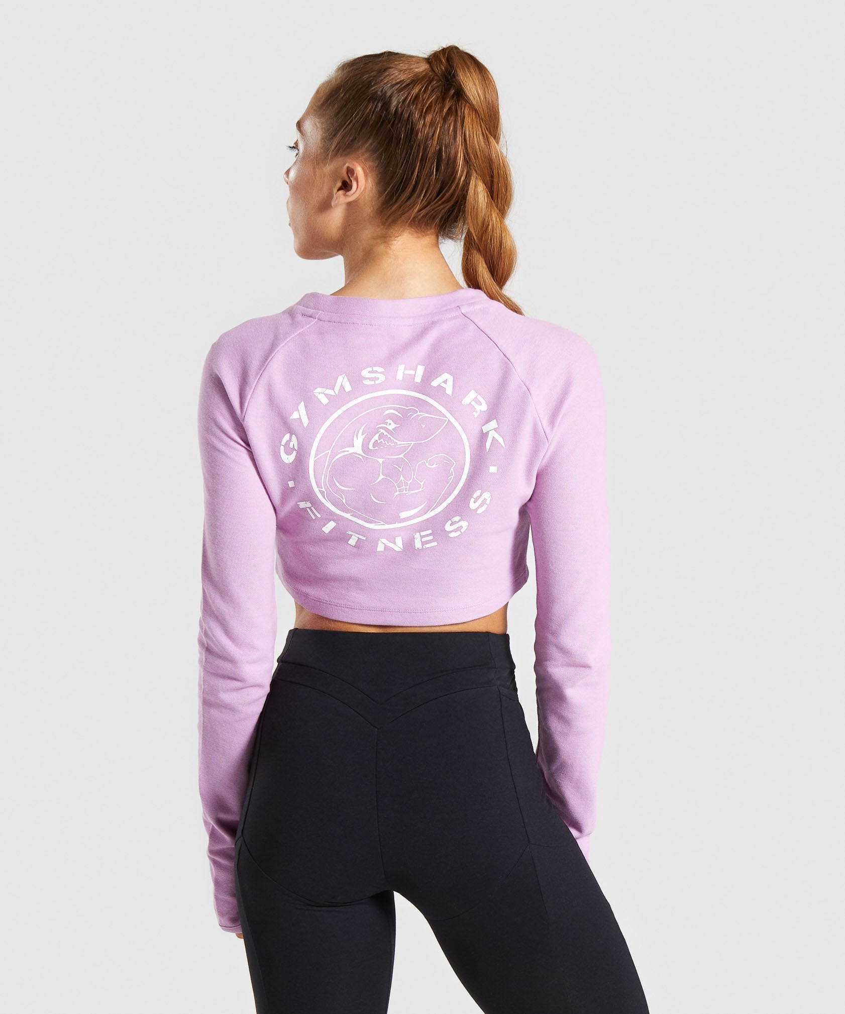 Legacy Fitness Long Sleeve Crop Top in Pink - view 2