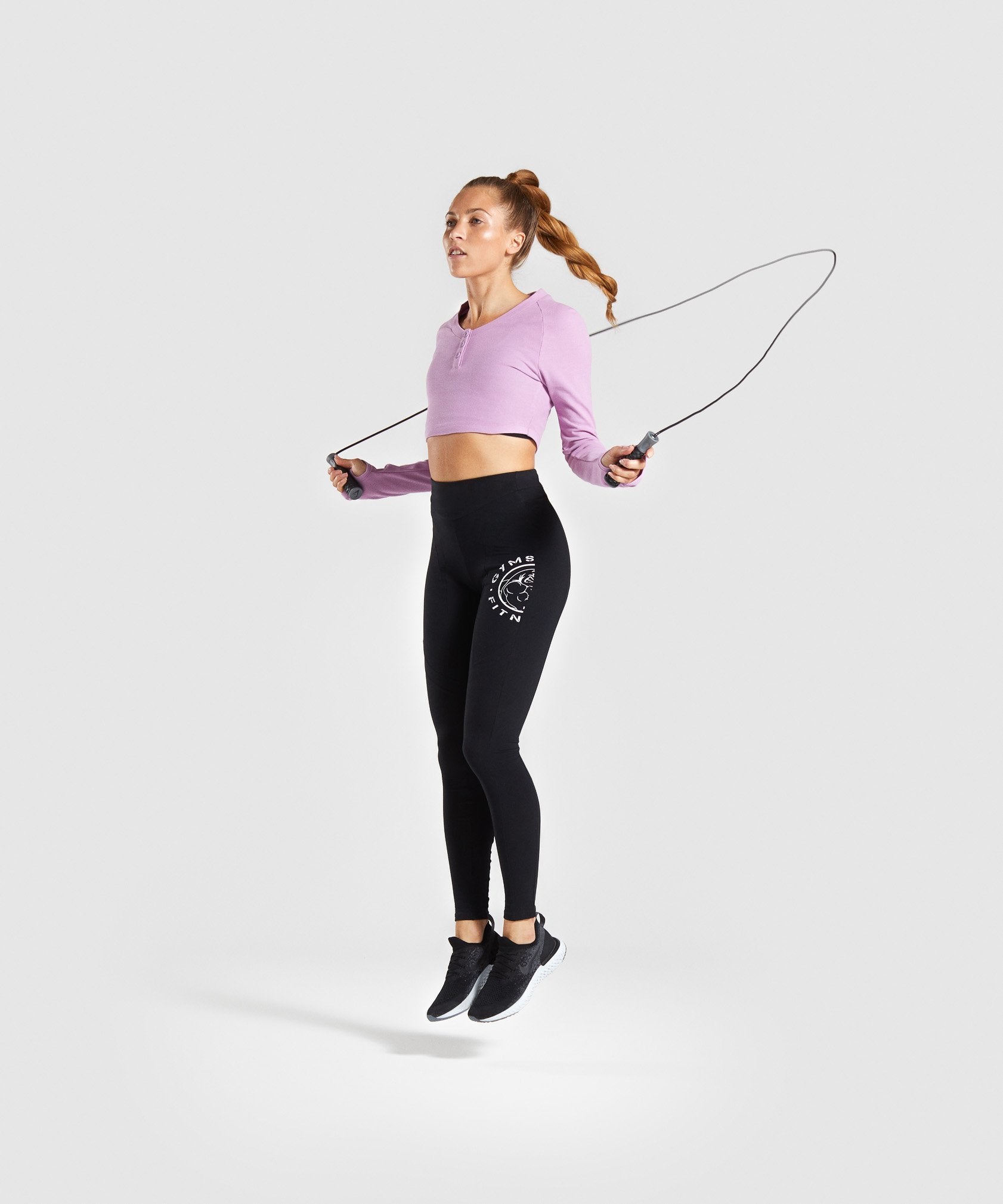 Legacy Fitness Long Sleeve Crop Top in Pink - view 3