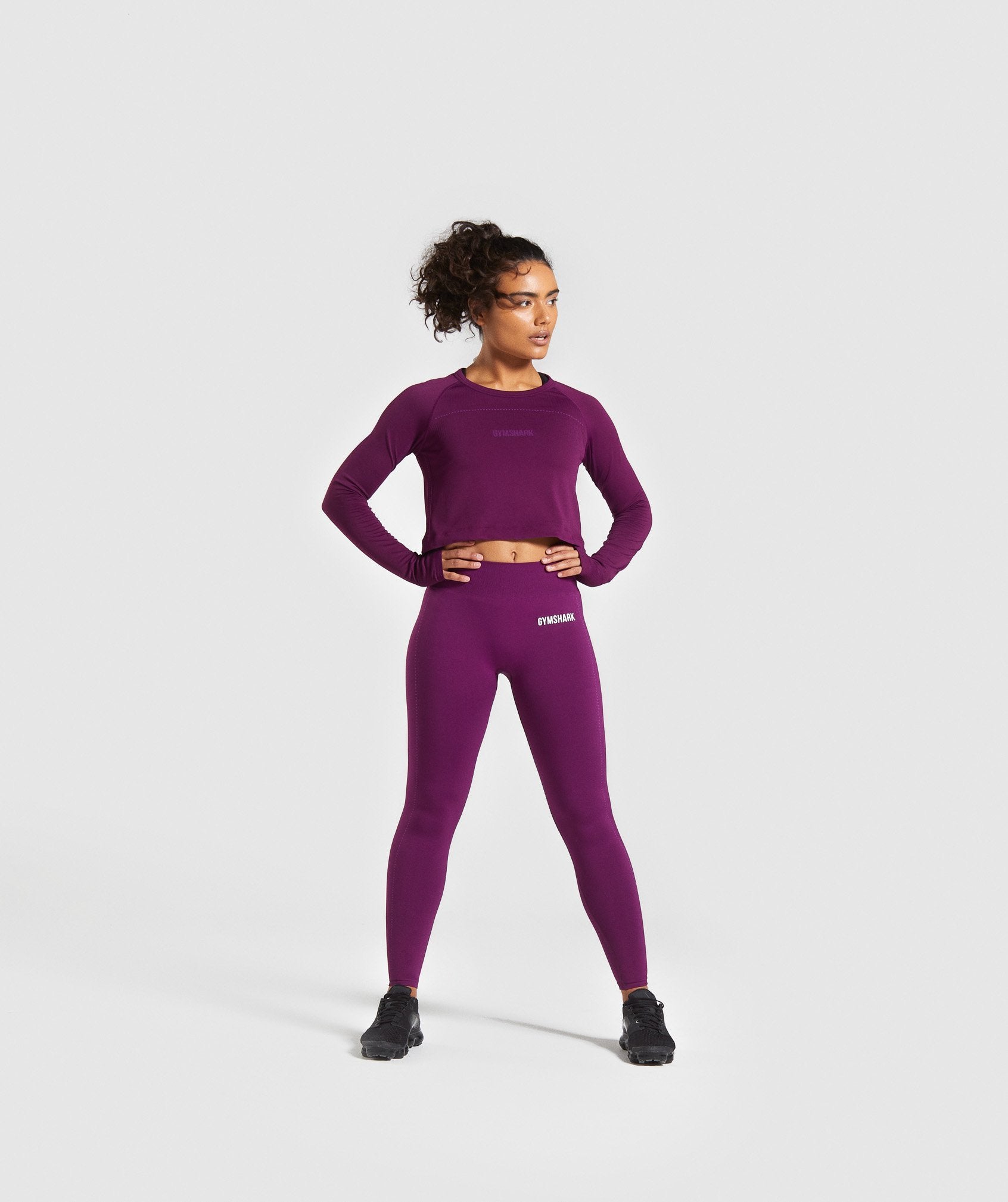 Breeze Lightweight Seamless Tights in Purple - view 4