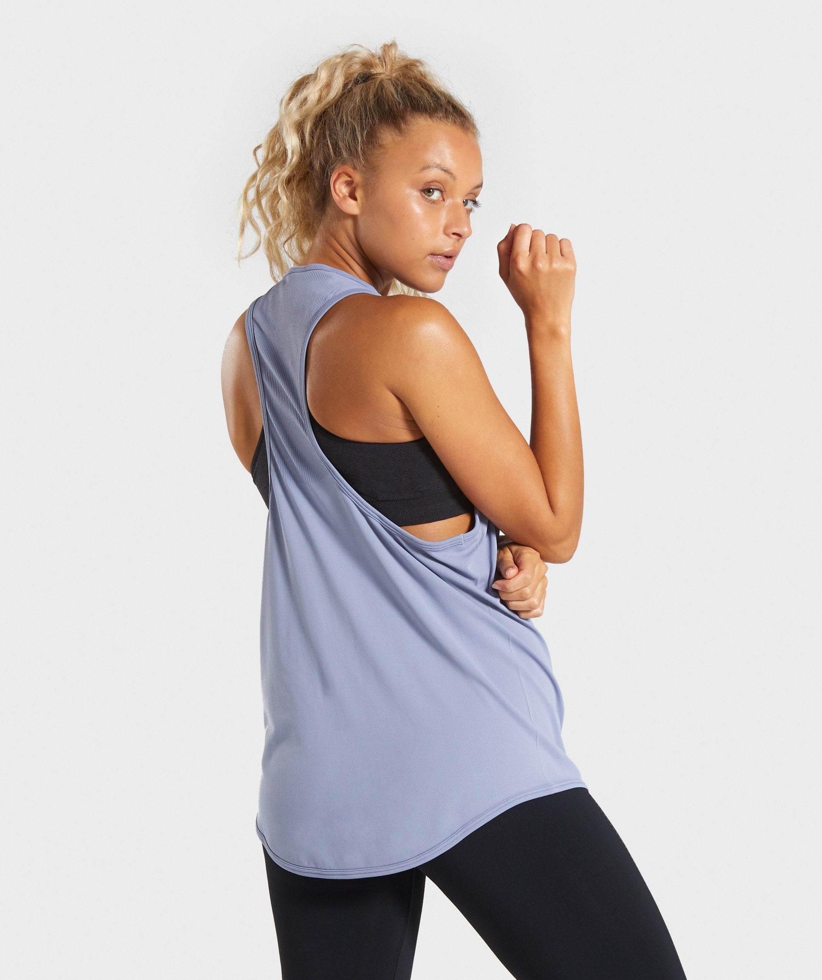 Breeze Lightweight Seamless Vest in Blue - view 2