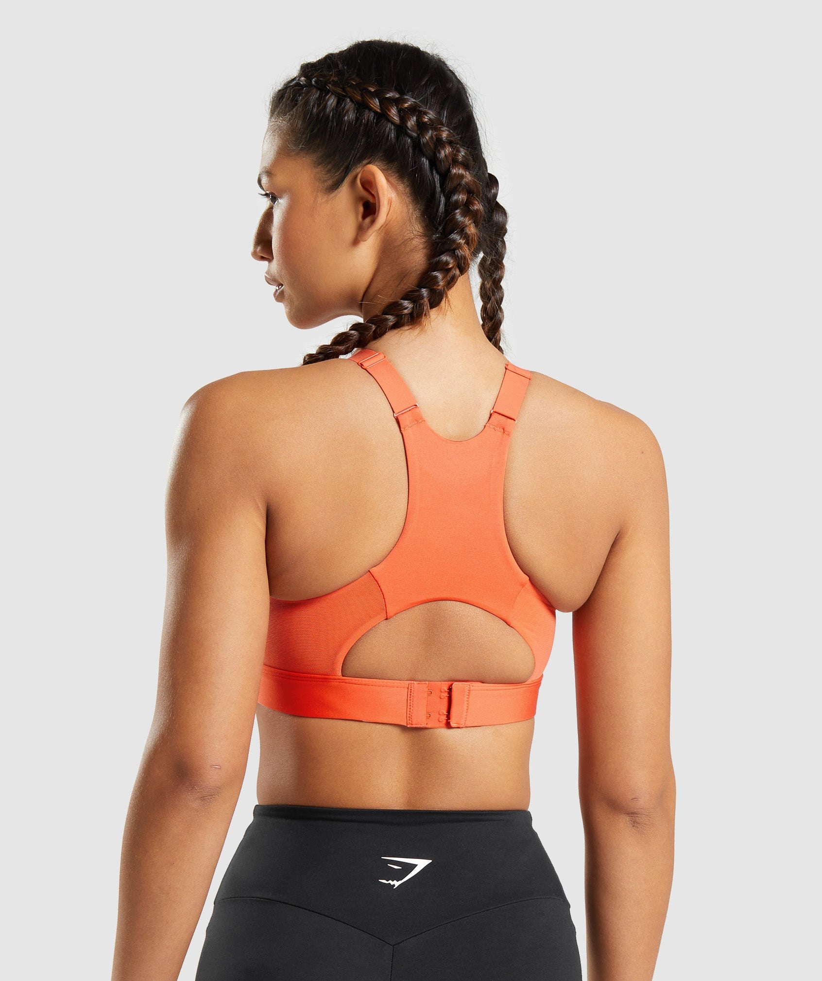 Mesh Neckline 2.0 Sports Bra in Papaya Orange - view 2