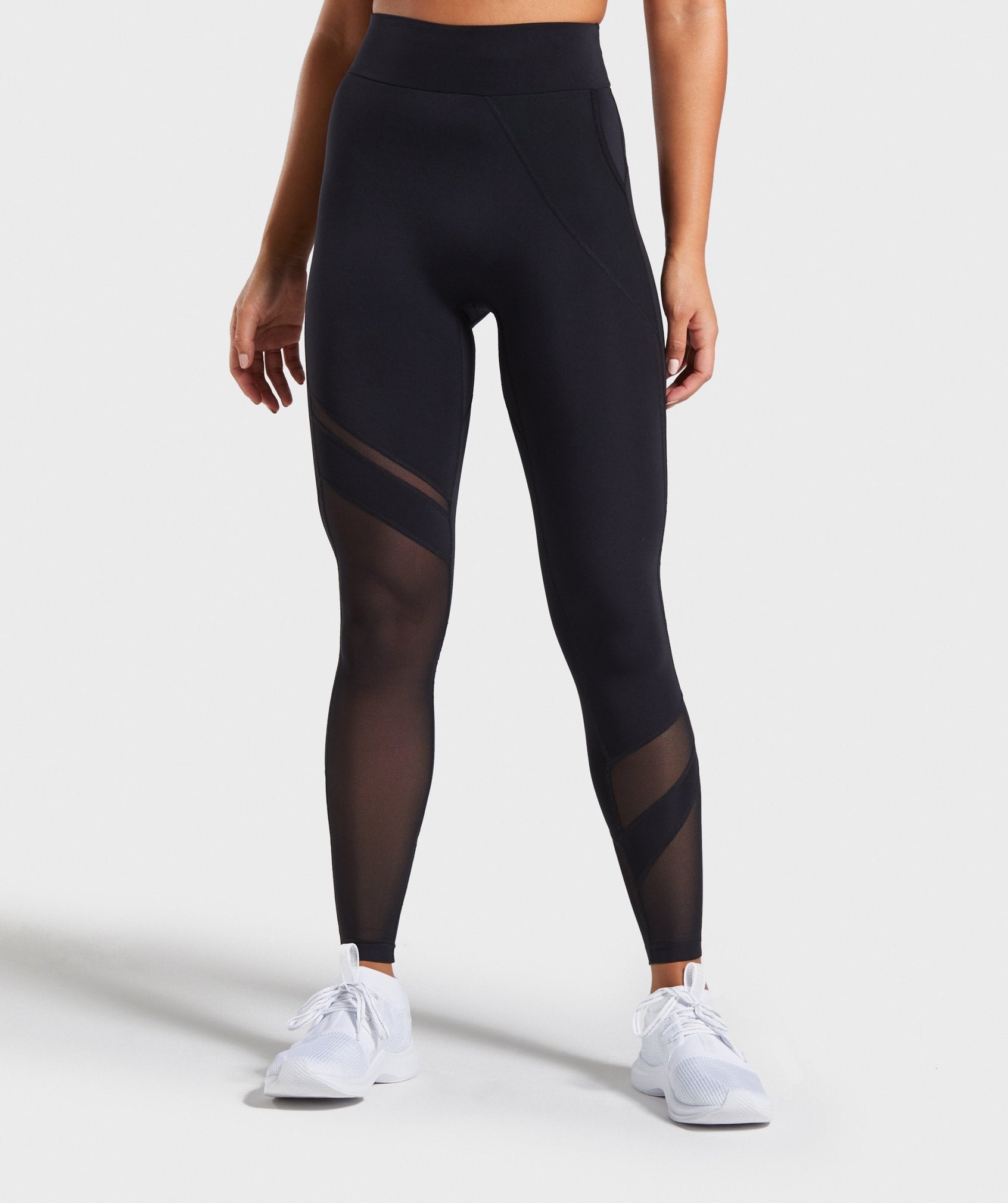 Mesh Layer Leggings in Black - view 1