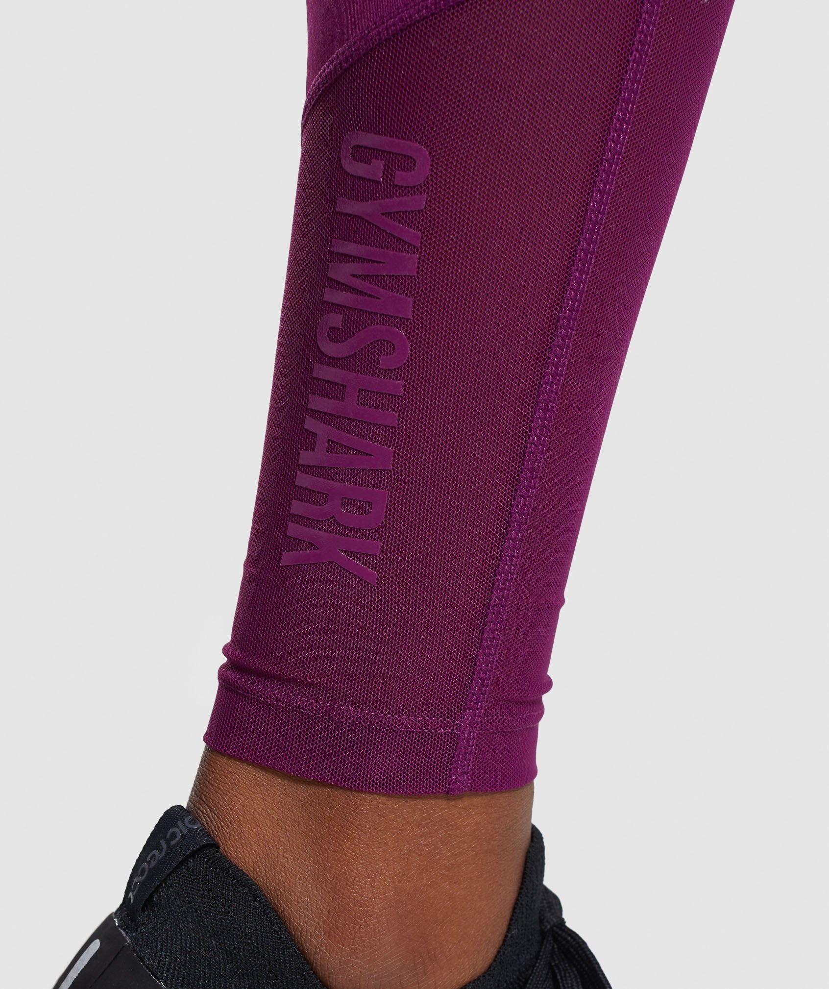 Mesh Layer Leggings in Deep Magenta - view 4