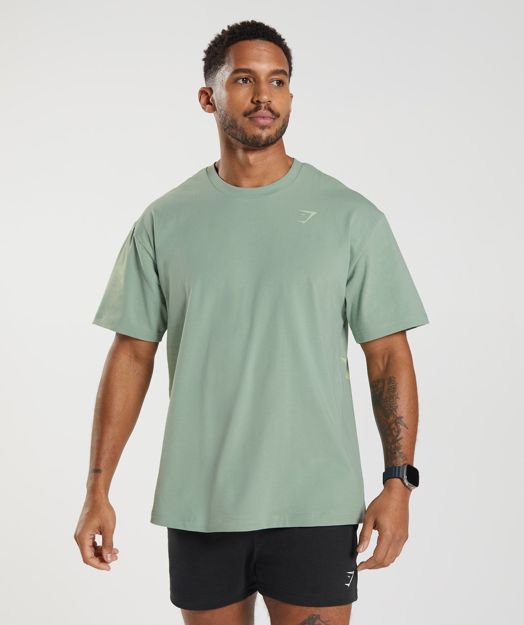 Oversized Sharkhead T-Shirt in Desert Sage Green - view 2