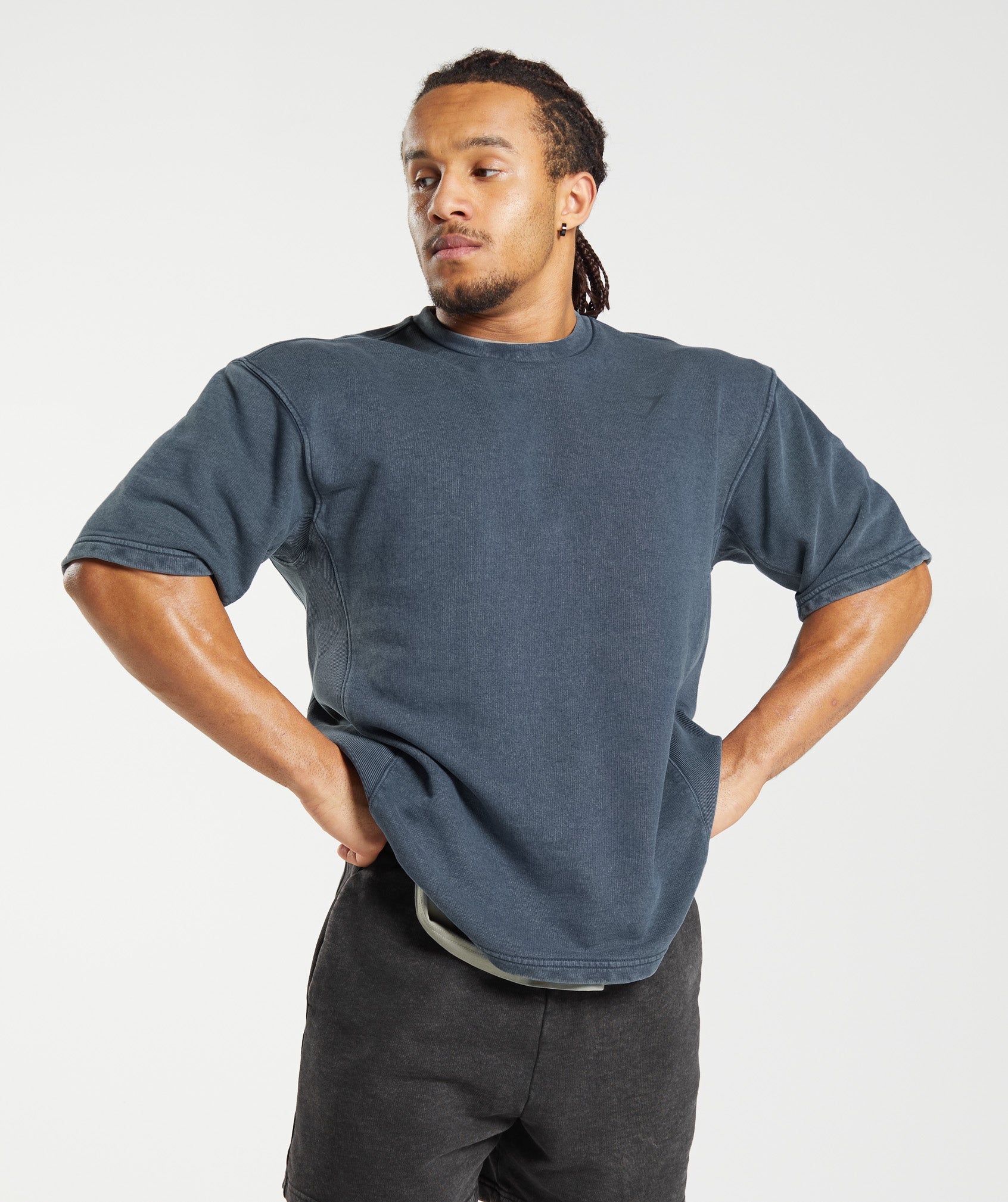 Power Washed Short Sleeve Crew in Evening Blue - view 1