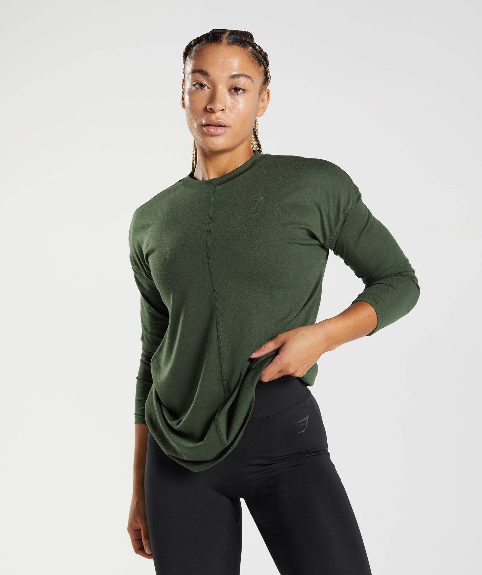 GS Power Long Sleeve T-Shirt in Moss Olive - view 1