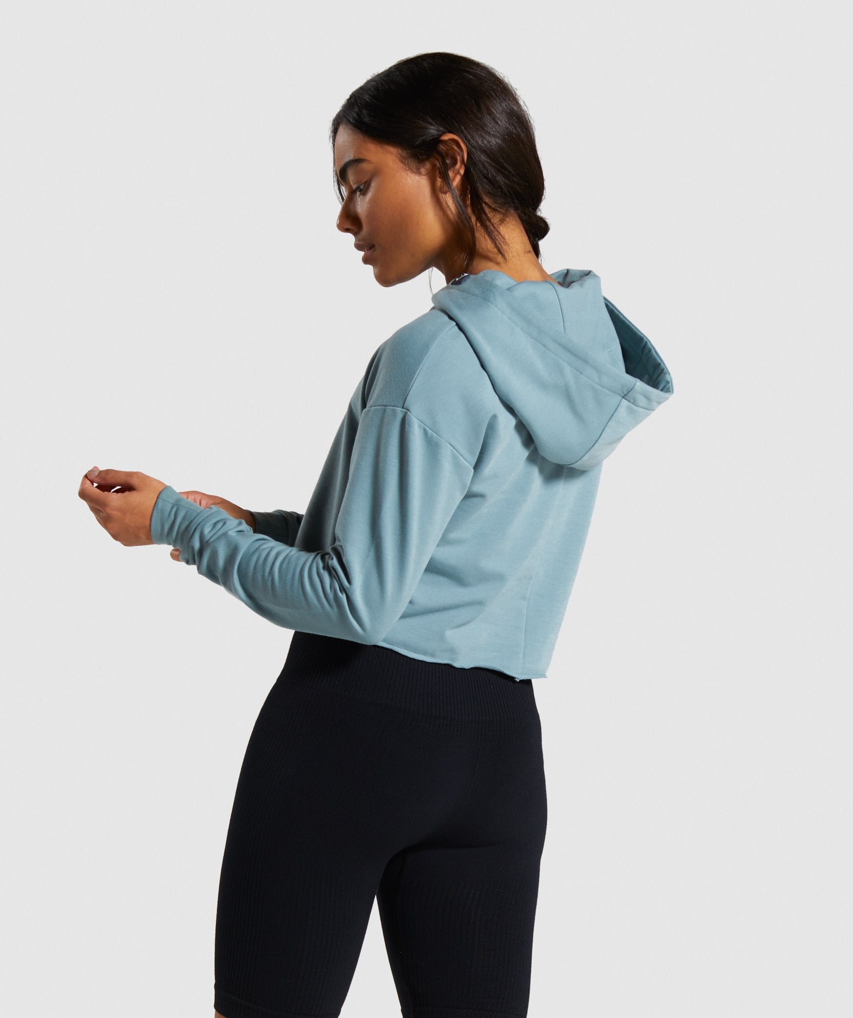 Gymshark Power Down Cropped Hoodie - Turquoise