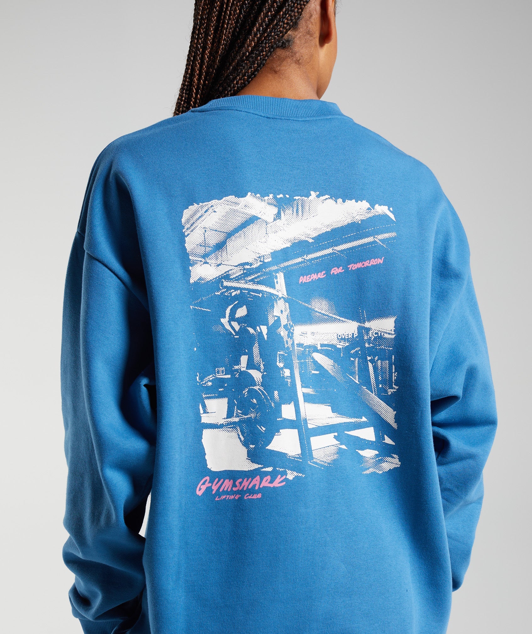 Prepare For Tomorrow Oversized Sweatshirt in Lakeside Blue - view 2