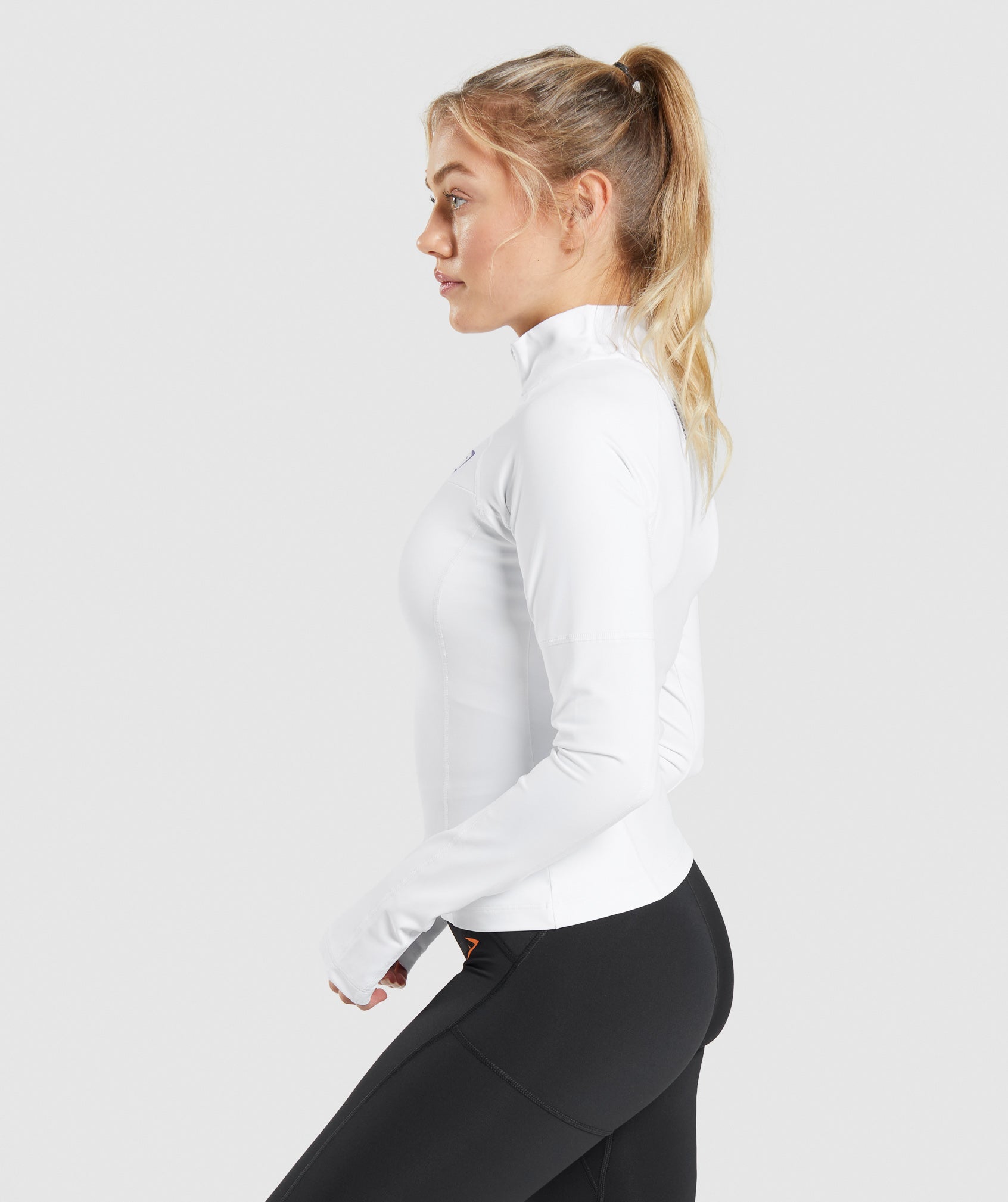 Pulse 1/4 Zip in White - view 3