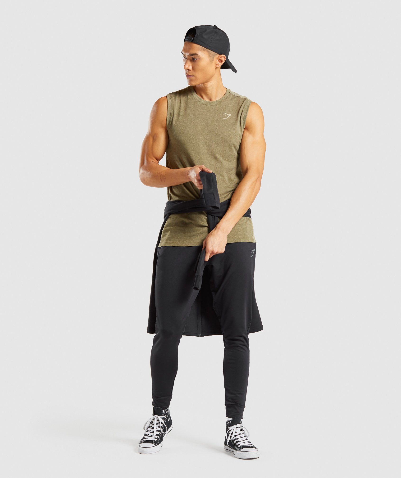 Regulate Training Tank in Dark Green/Beige - view 3