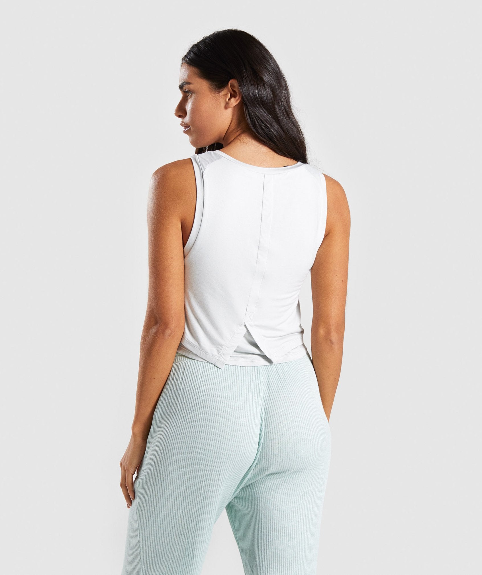 Relaxed Crop Top in Light Grey - view 2