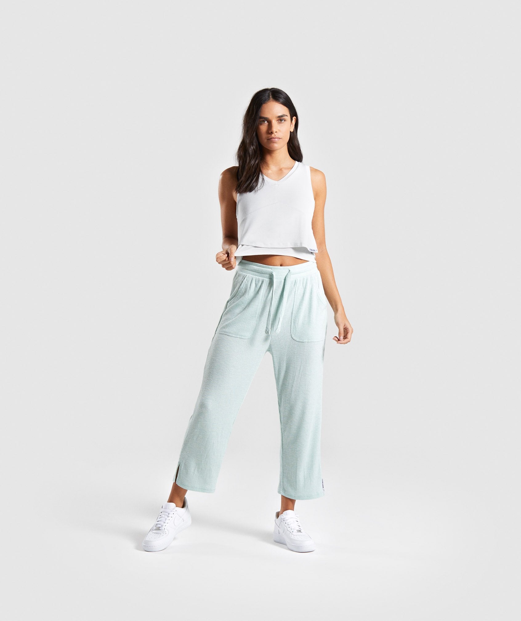 Relaxed Crop Top in Light Grey - view 4