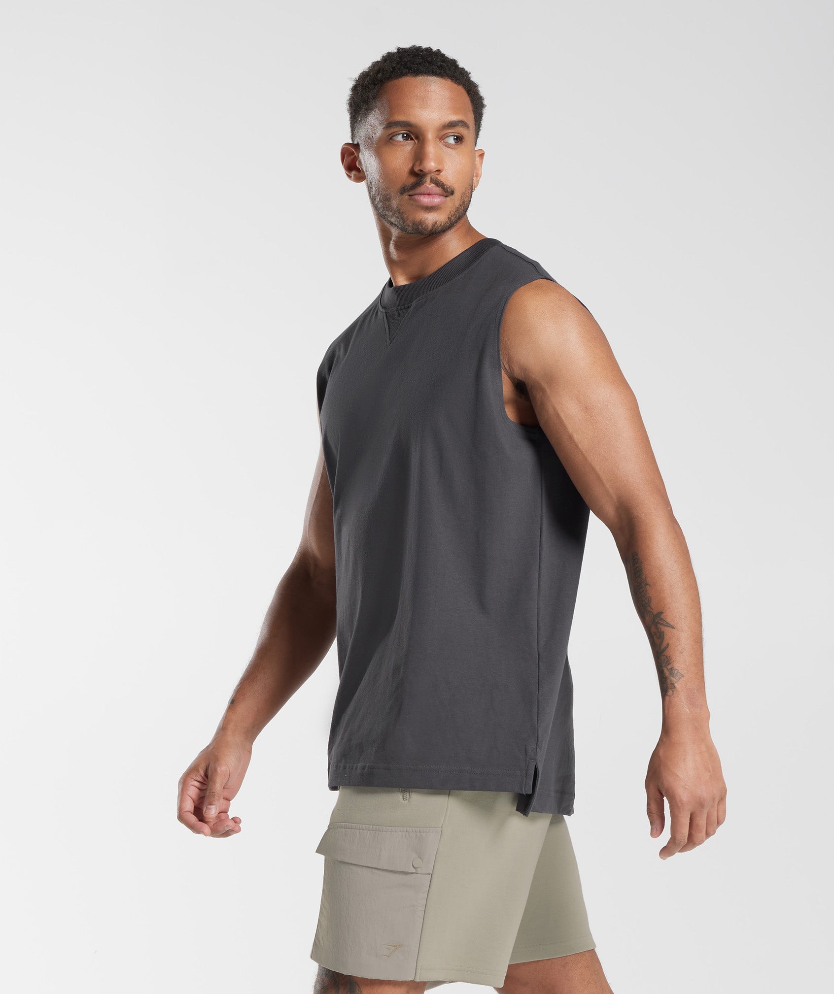 Rest Day Essentials Tank in Onyx Grey - view 3