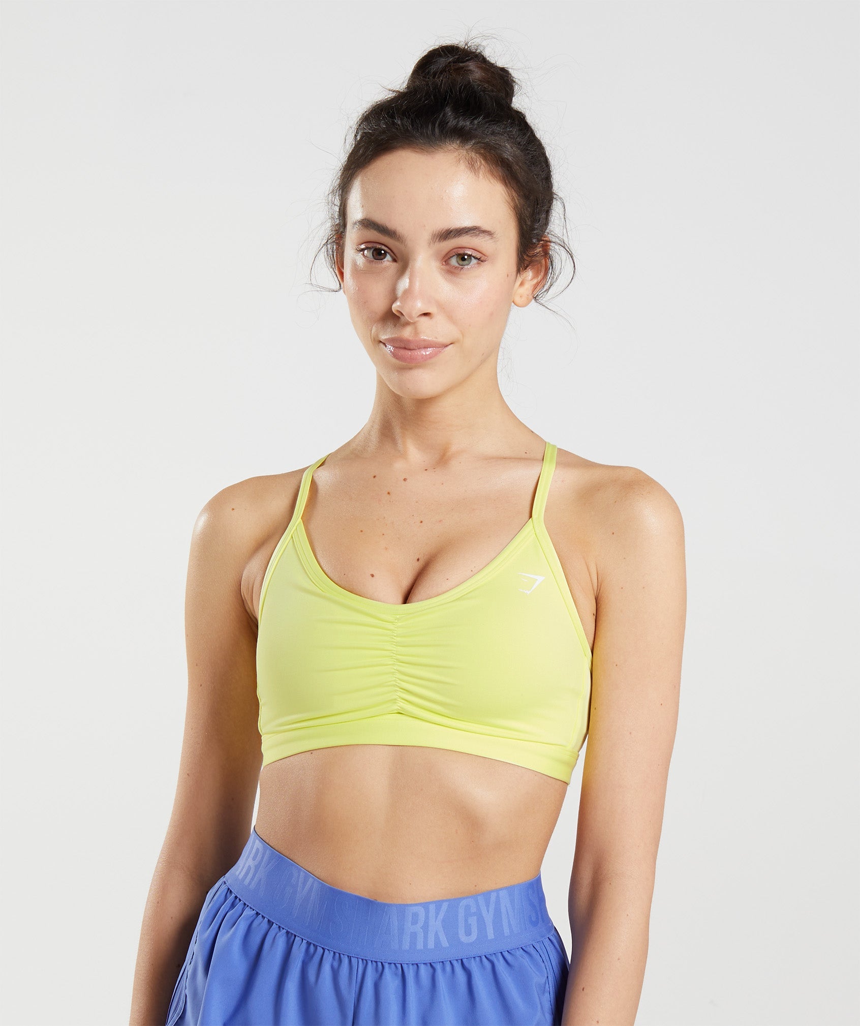 Ruched Training Sports Bra in Firefly Green - view 1