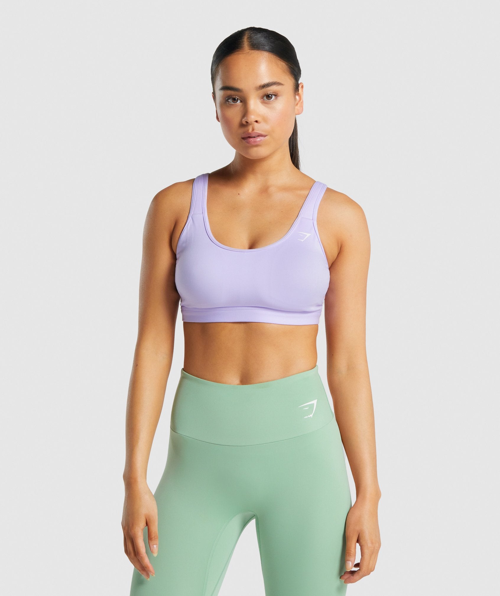 Scoop Neck Sports Bra in Light Purple - view 1