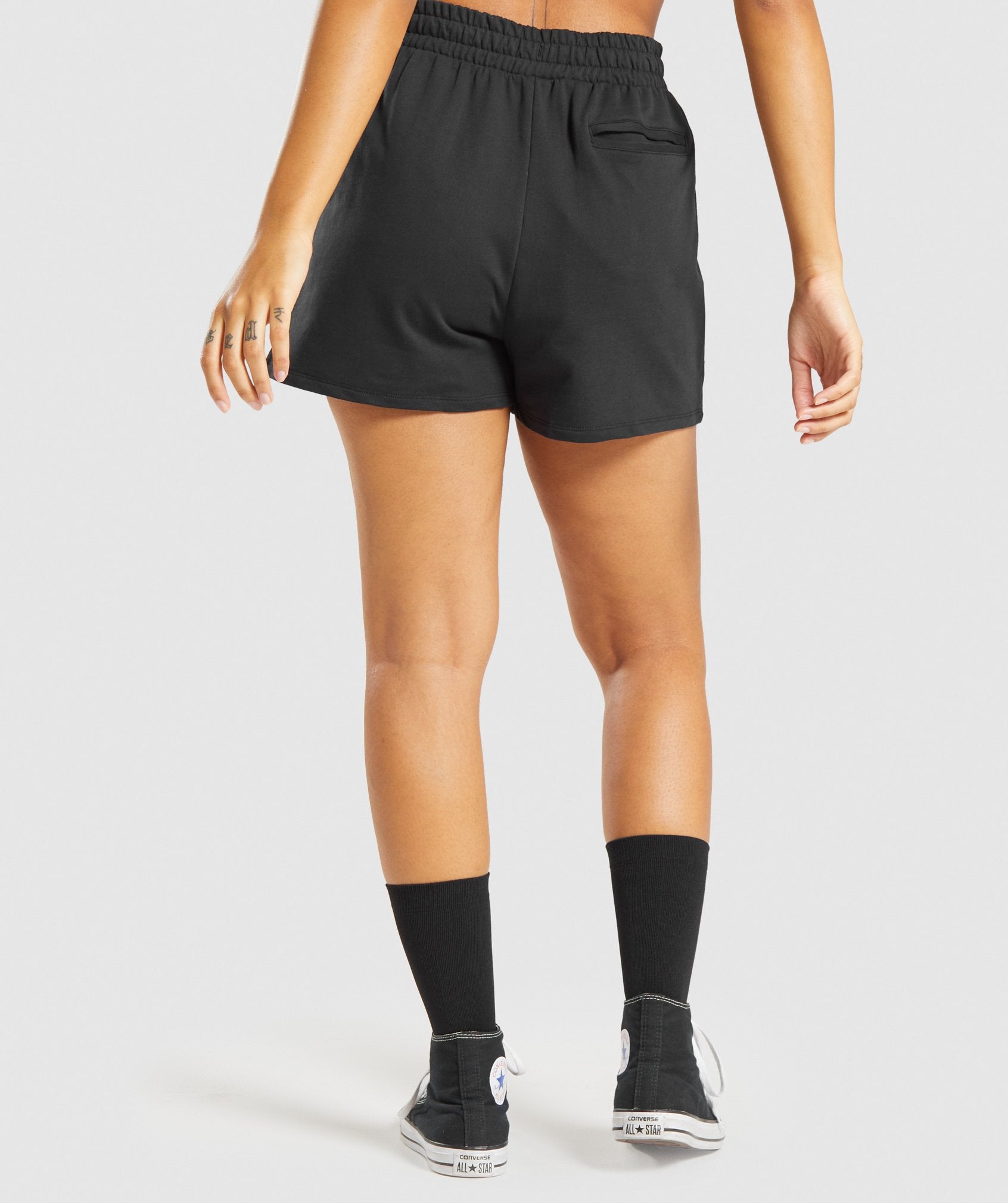 Slim Fit Throw On Shorts in Black - view 2