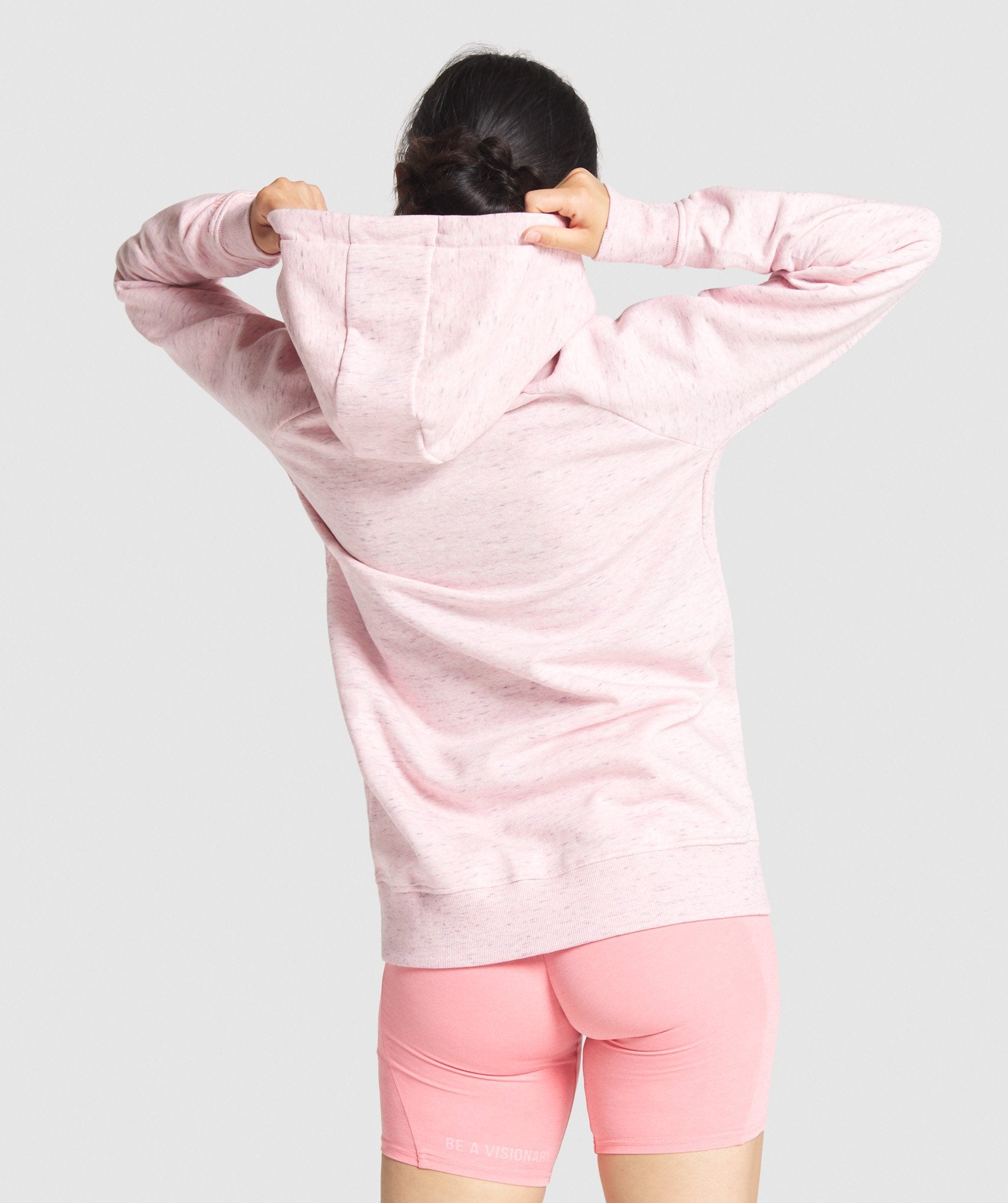 Sol Lift Oversized Hoodie in Coral Marl - view 3