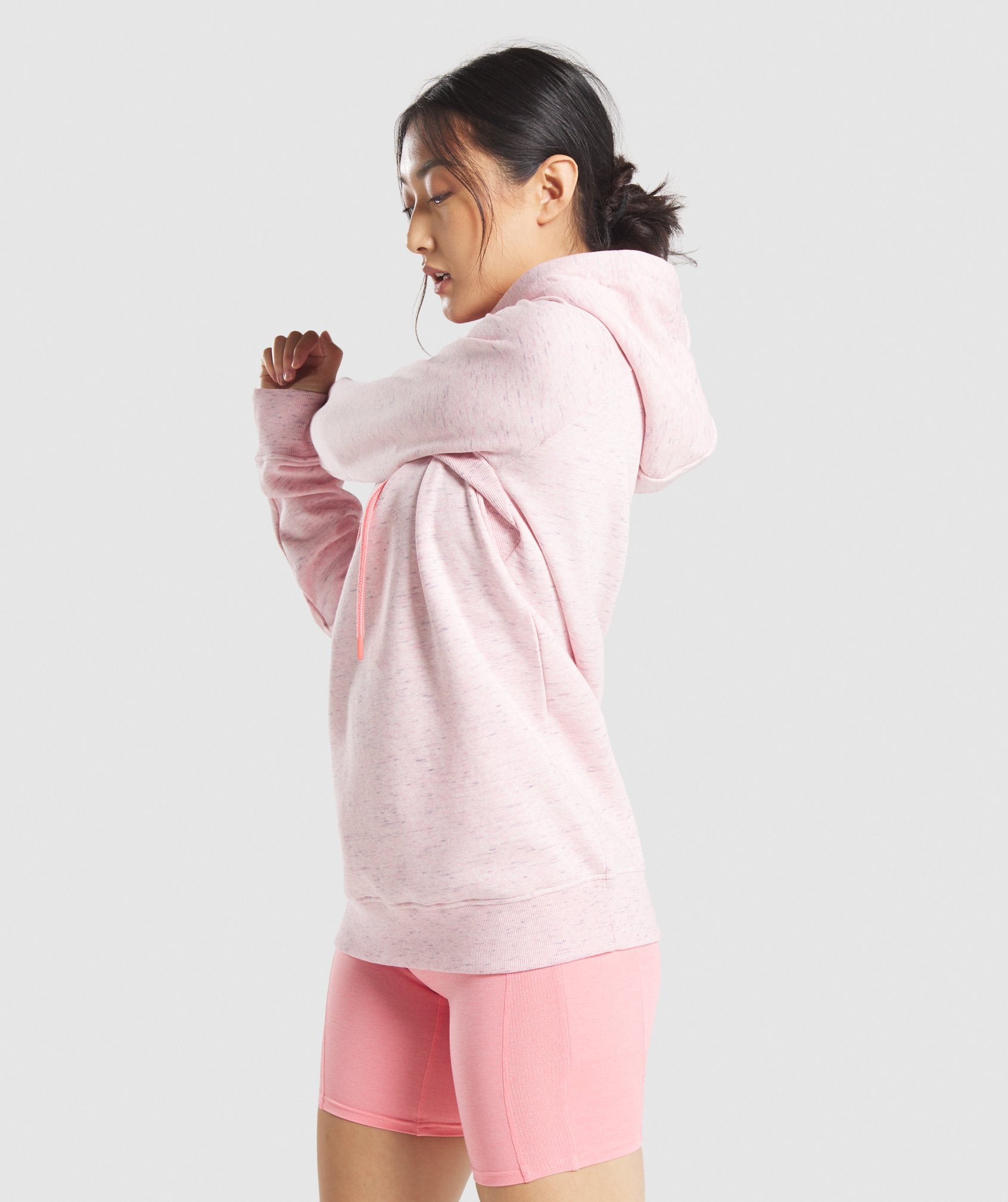 Sol Lift Oversized Hoodie in Coral Marl - view 4