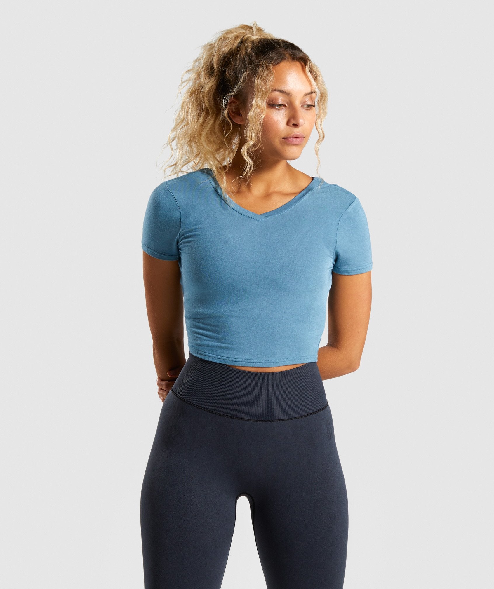 Studio Crop Top in Teal - view 1