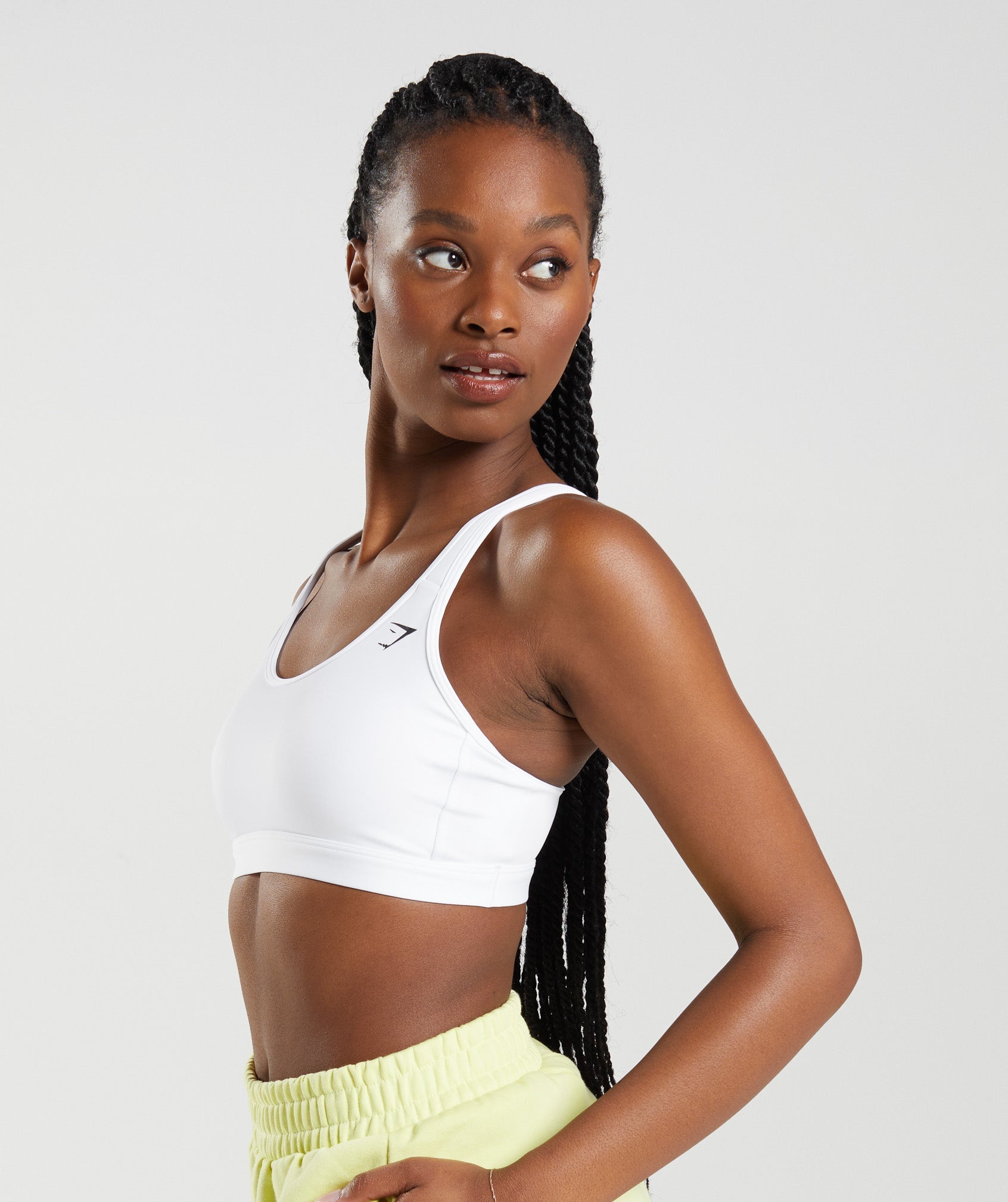 Scoop Neck Sports Bra in White - view 4