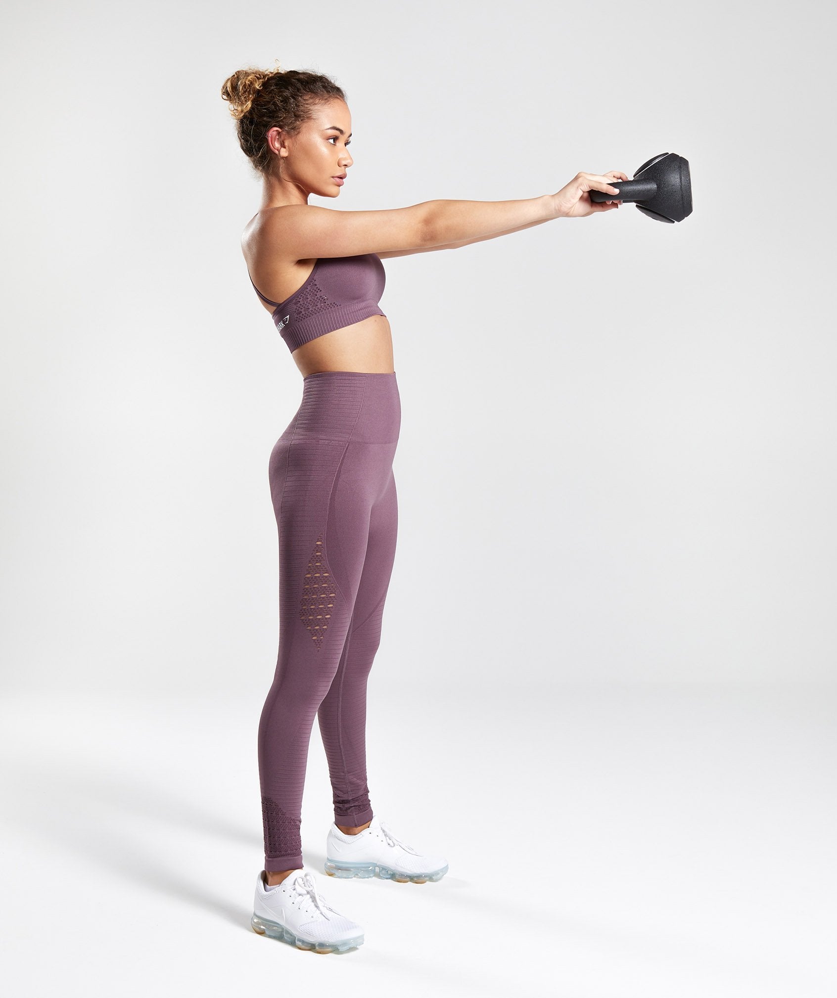 Energy Seamless High Waisted Leggings in Purple Wash - view 3