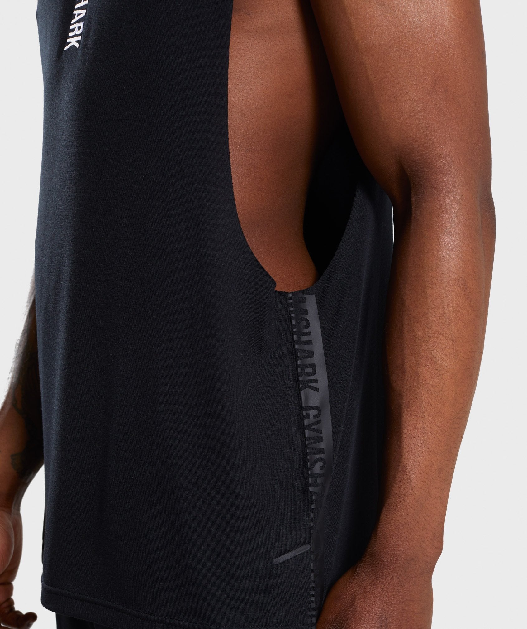 Shadow Drop Armhole Tank in Black - view 5