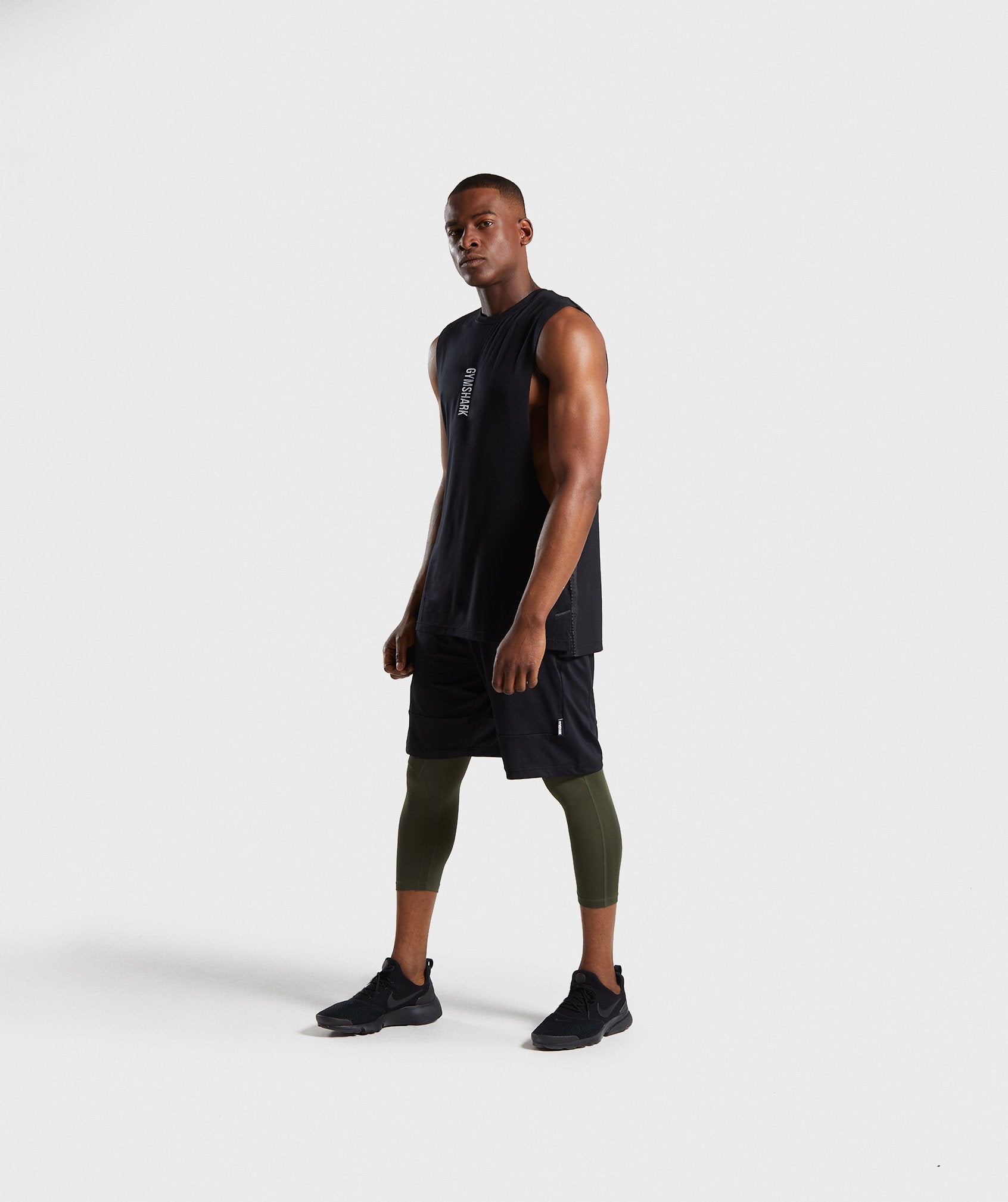 Shadow Drop Armhole Tank in Black - view 4