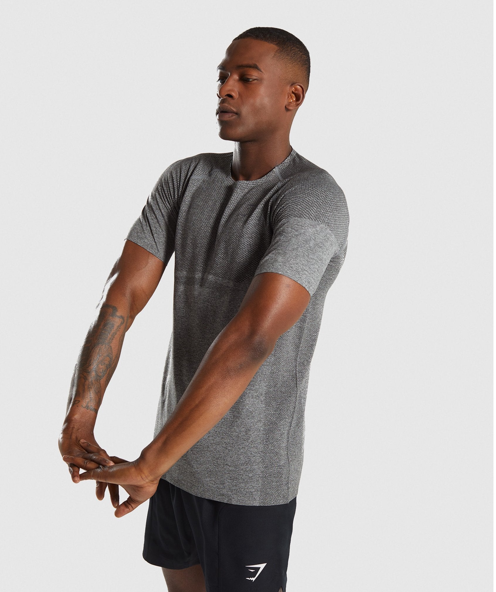 Shadow X Seamless T-Shirt in Charcoal Marl - view 3