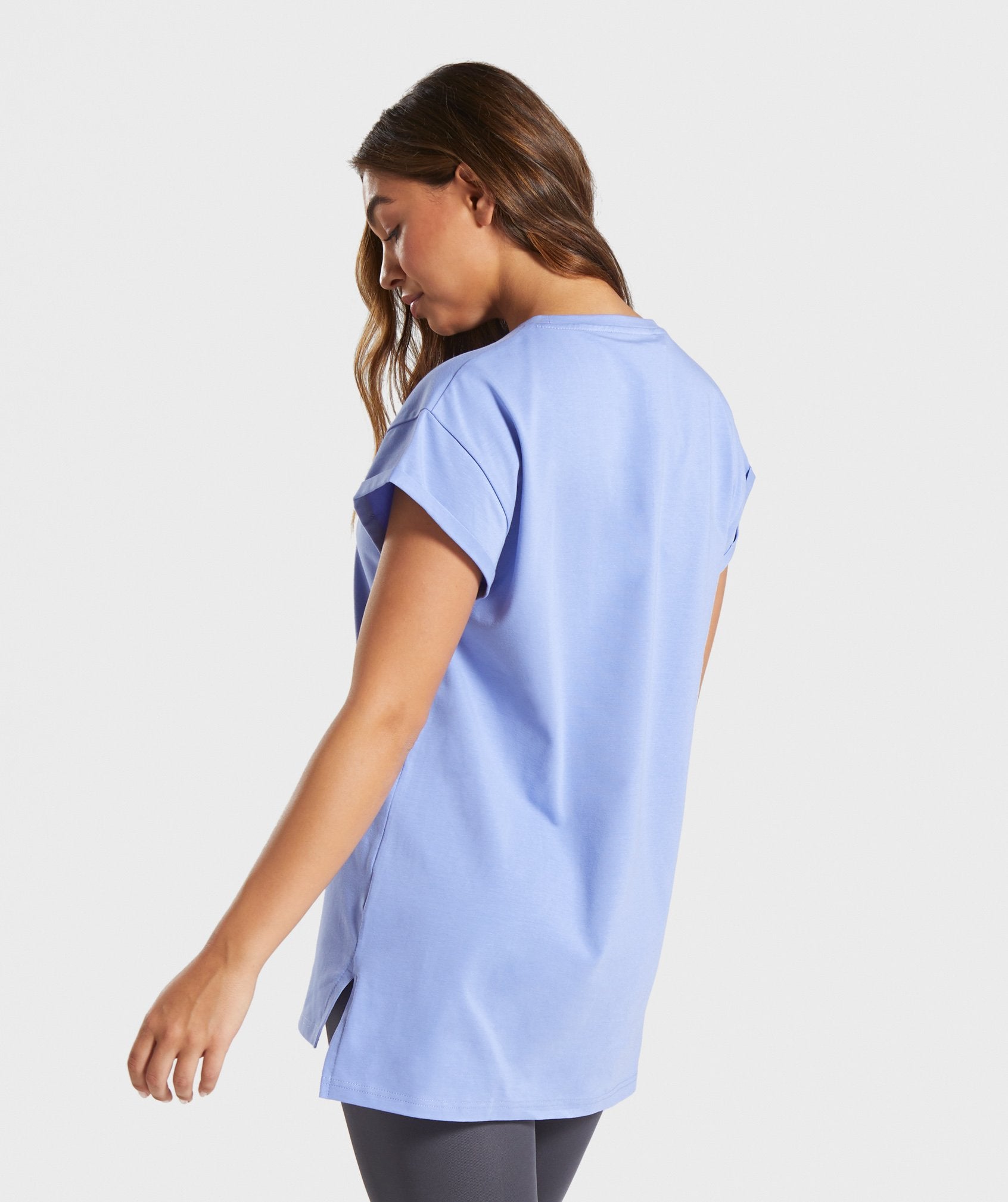 Signature Longline Tee in Light Blue - view 2
