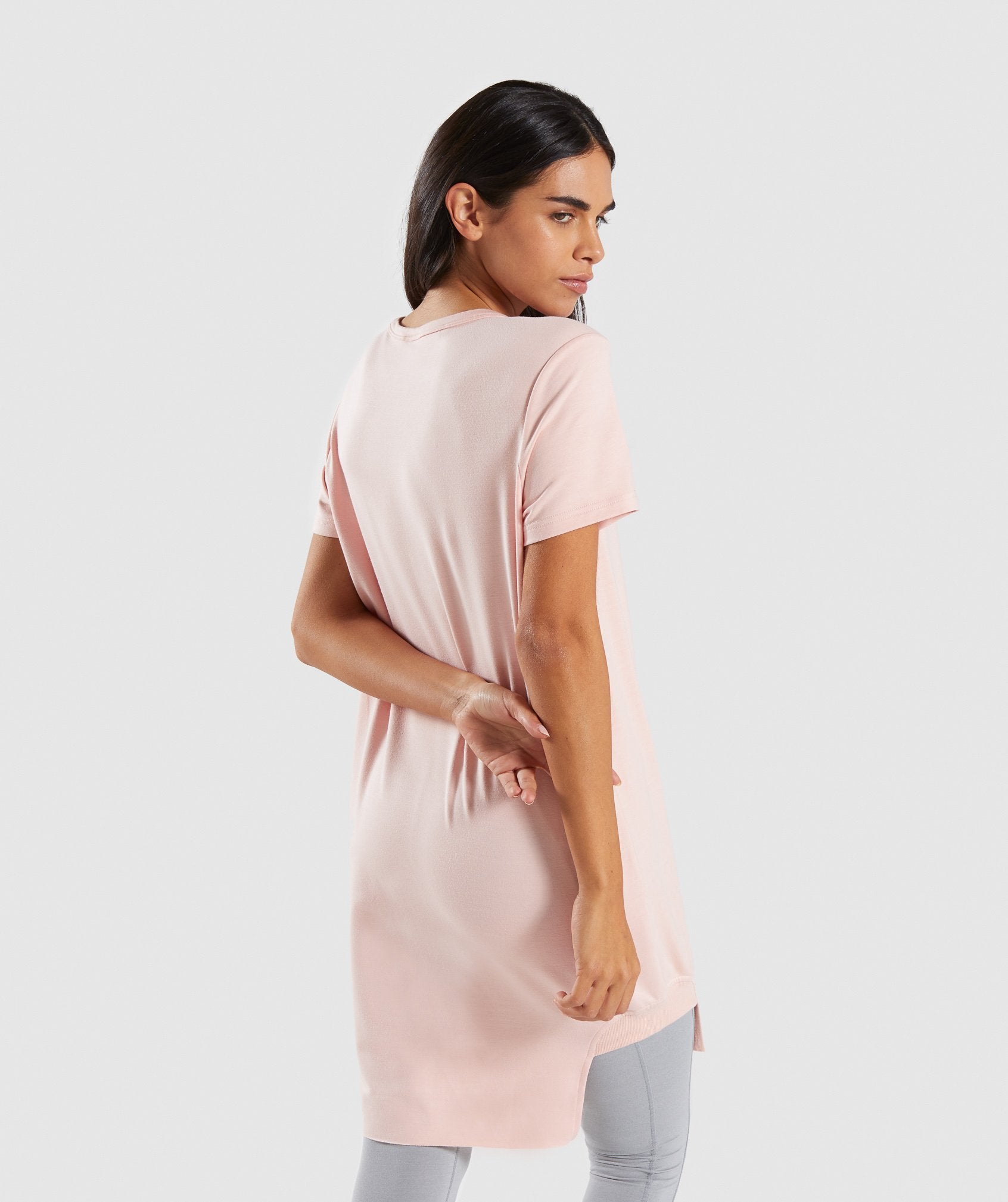 Slounge Crescent T-Shirt Dress in Blush Nude - view 2