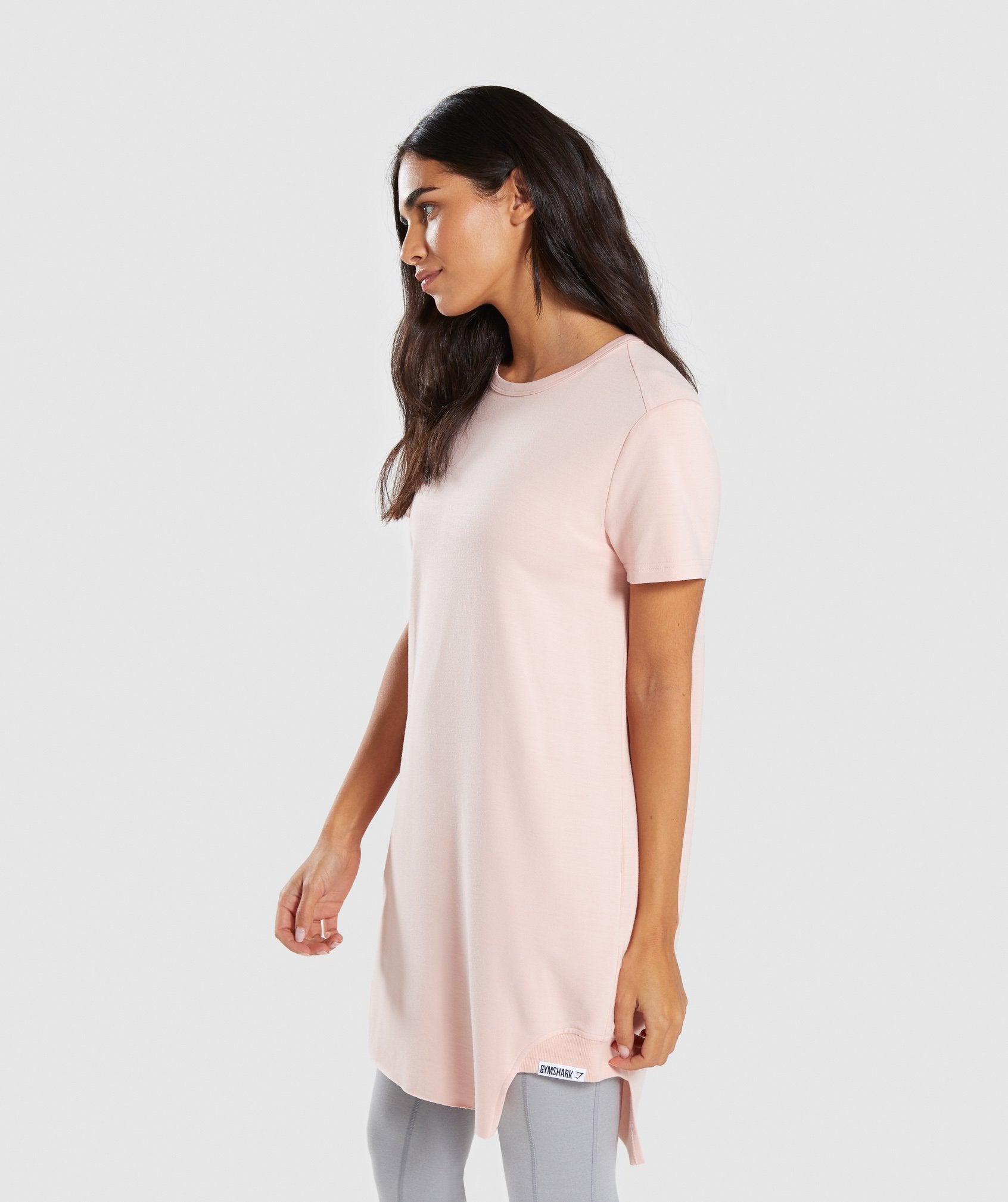 Slounge Crescent T-Shirt Dress in Blush Nude - view 3