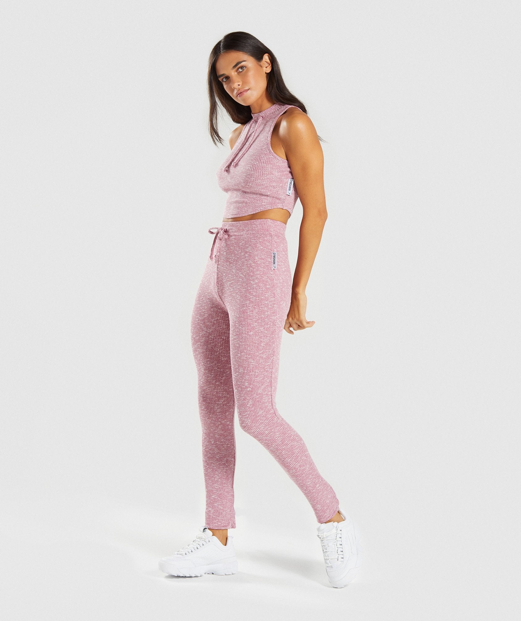 Slounge Crop Top in Dusky Pink Marl - view 5