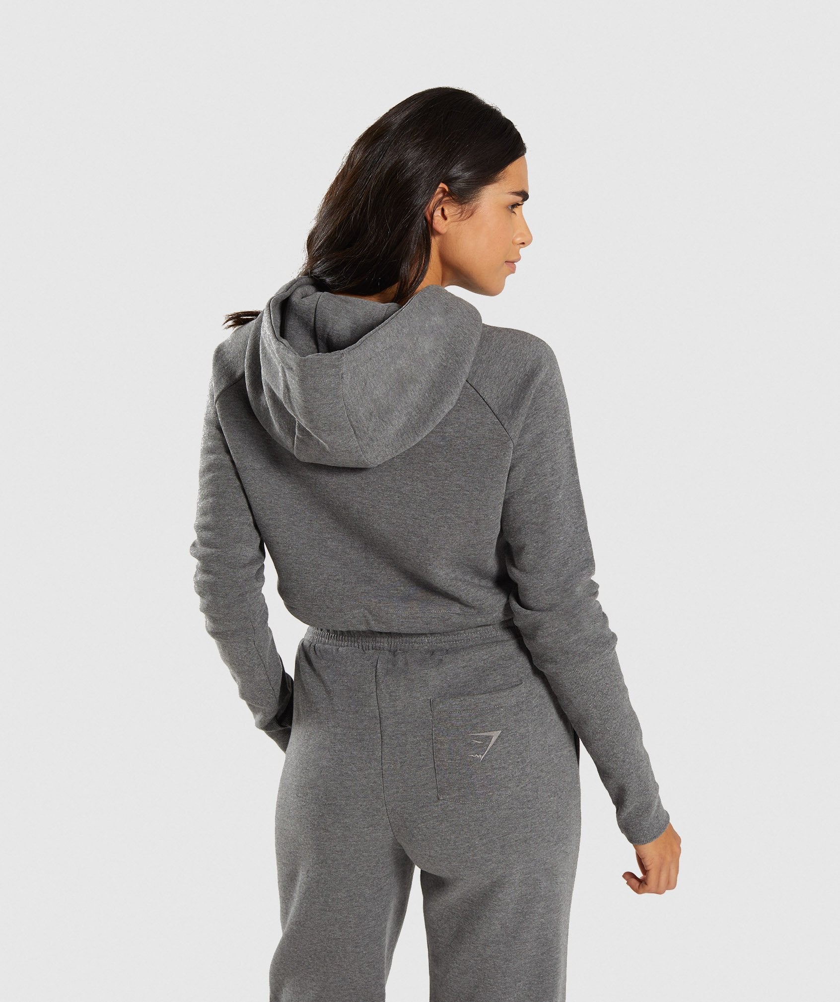 Slounge Drawcord Hoodie in Charcoal Marl - view 2