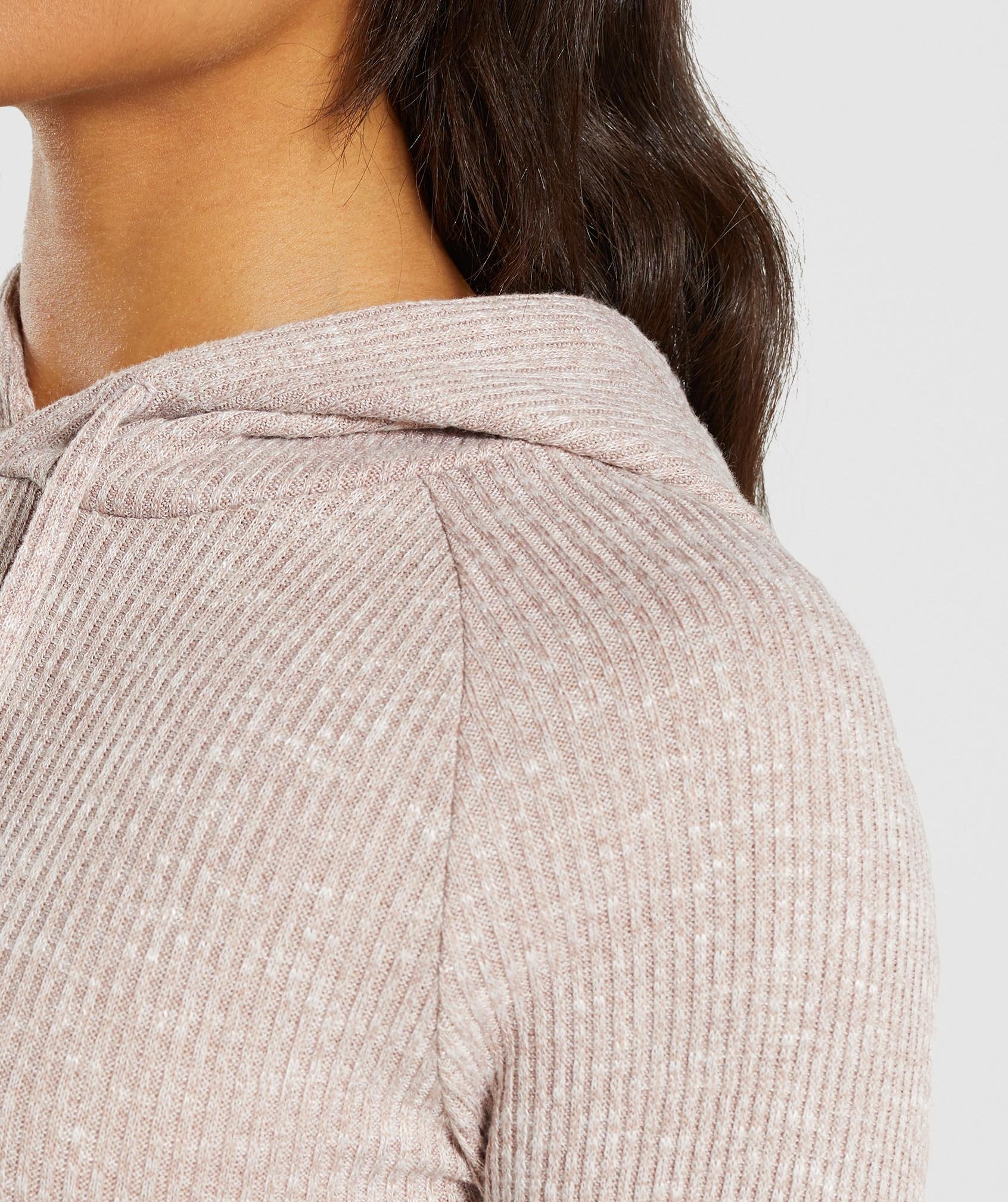 Slounge Cropped Hoodie in Taupe Marl - view 5