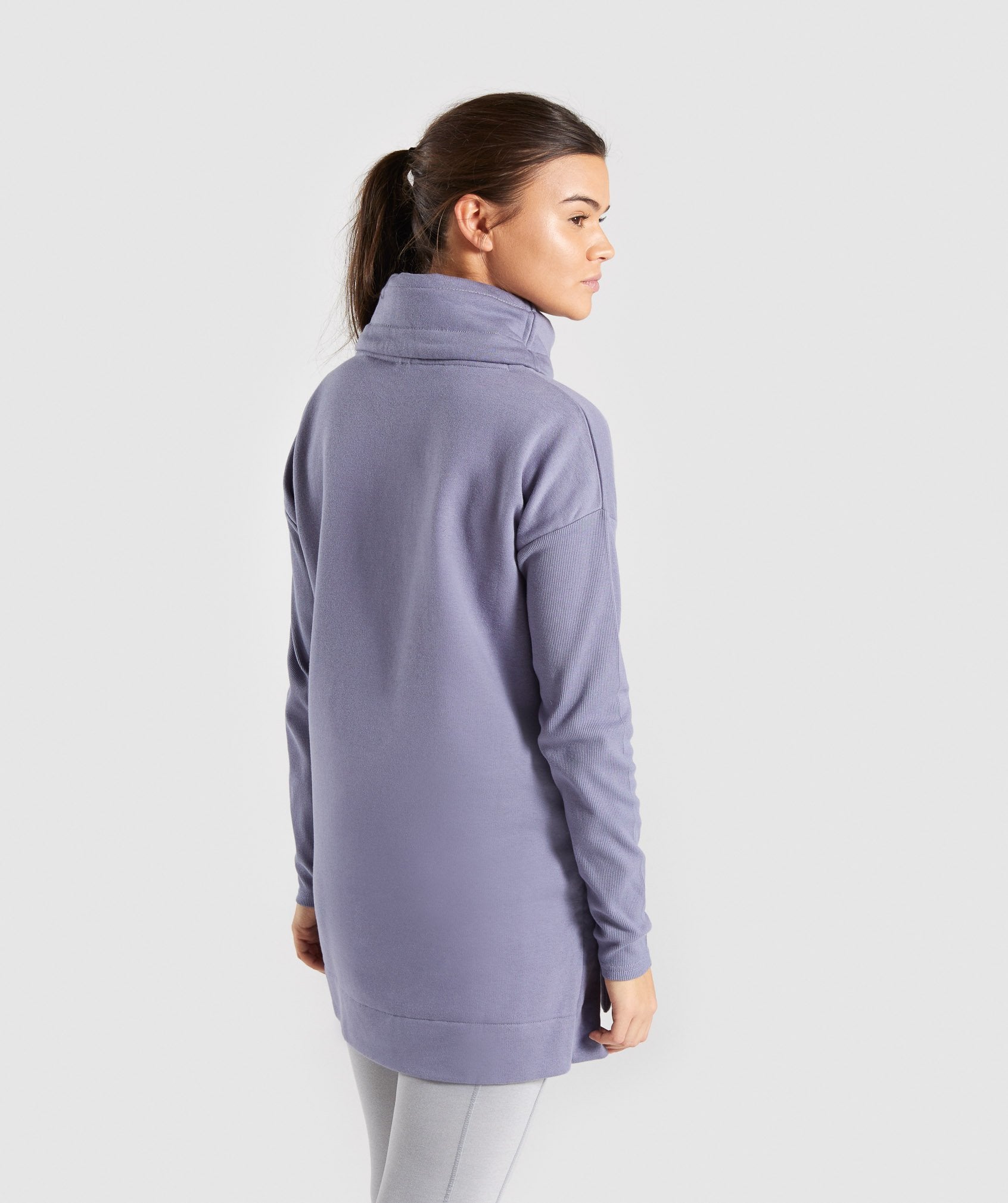 Slounge Ribbed Pullover in Steel Blue - view 2
