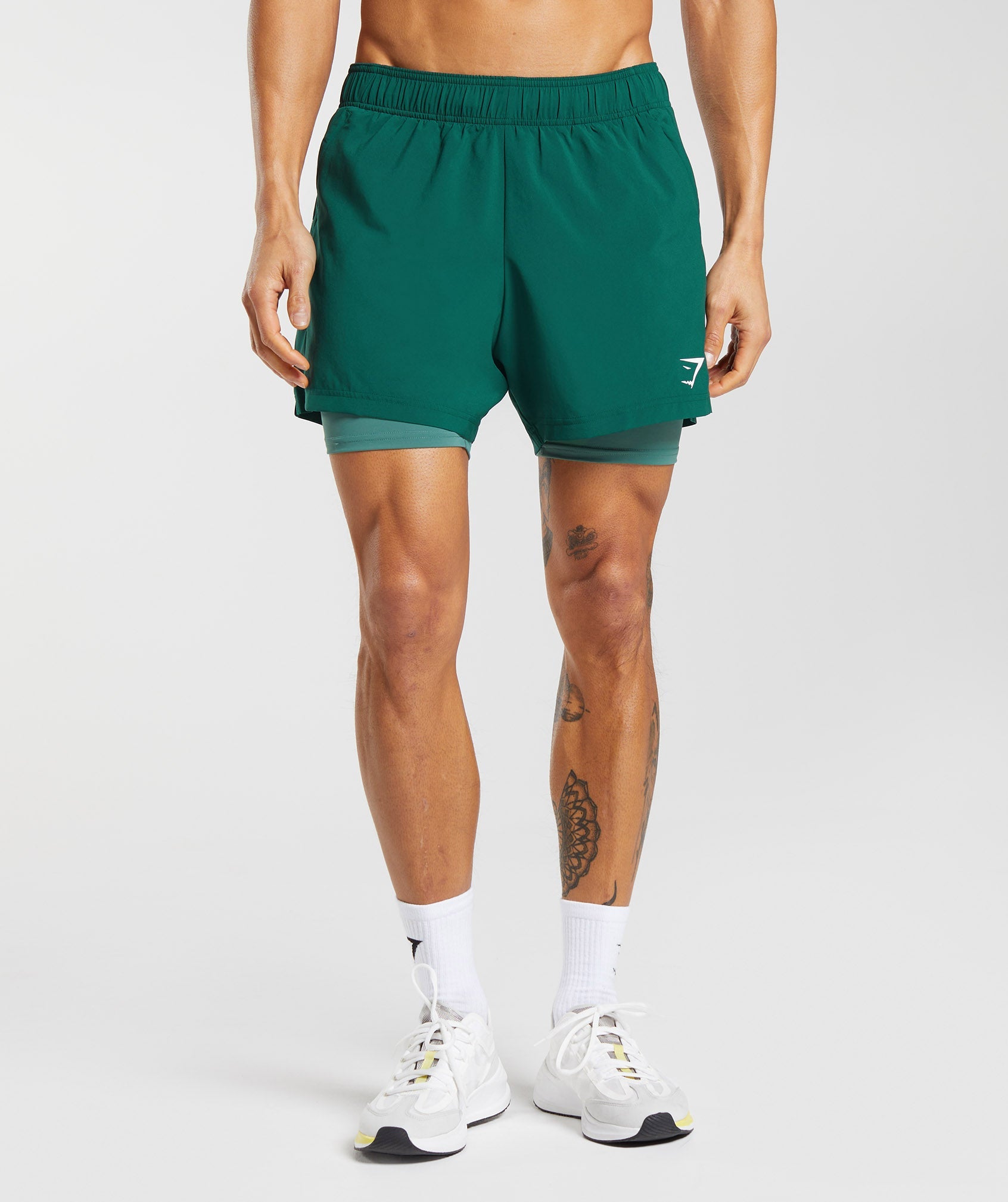 Sport 5" 2 In 1 Shorts in Woodland Green/Hoya Green - view 1