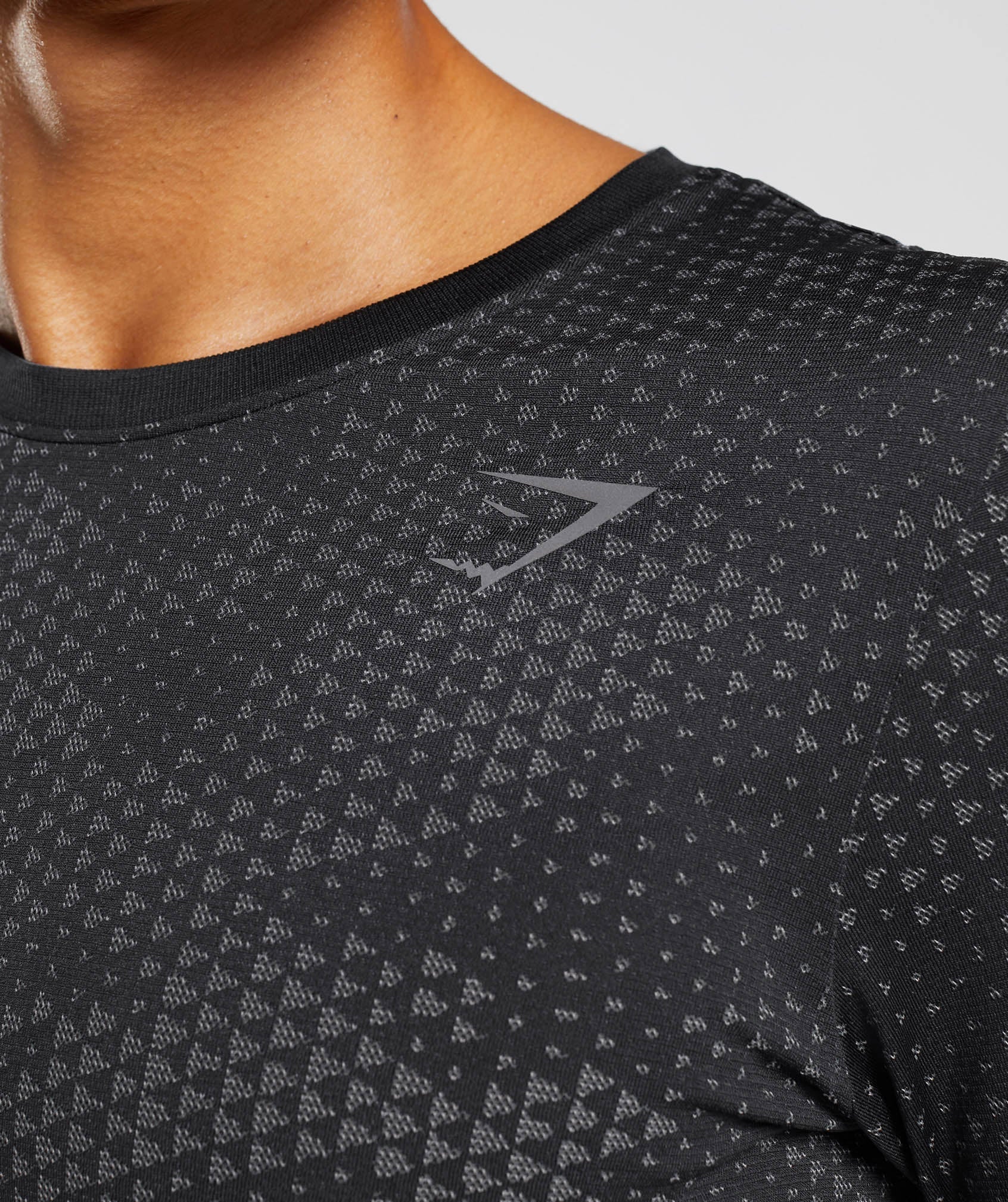 Sport Seamless Long Sleeve T-Shirt in Black/Silhouette Grey - view 5