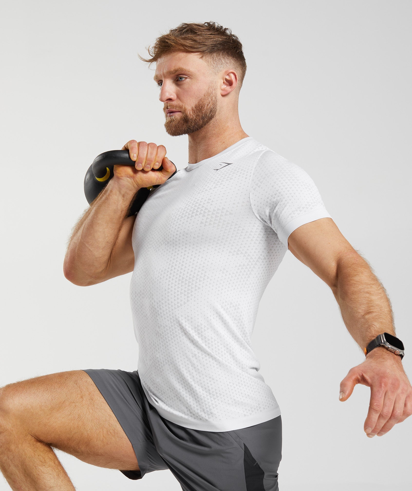 Sport Seamless T-Shirt in White/Smokey Grey - view 7