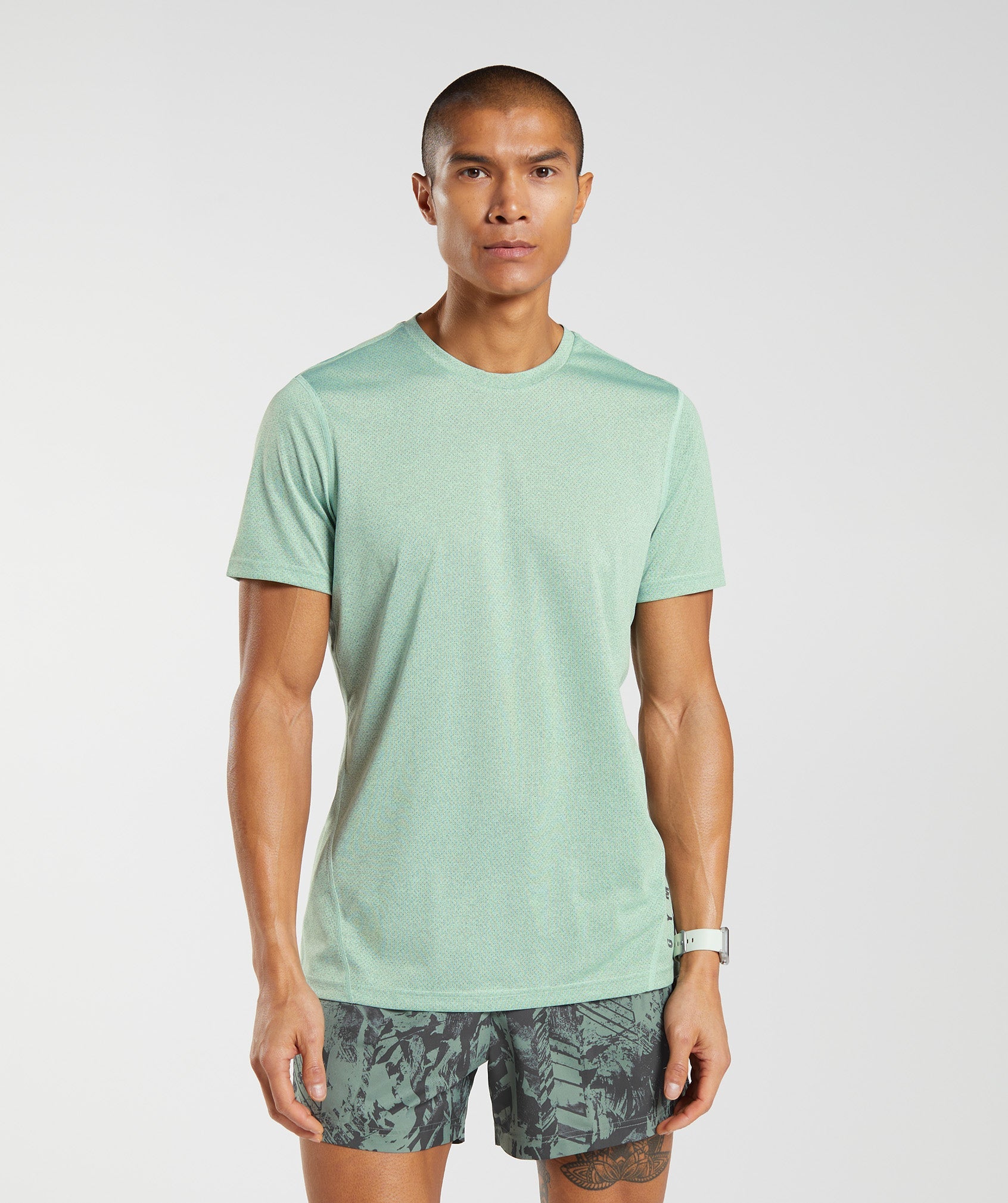 Sport T-Shirt in Pastel Green/Black Marl - view 1